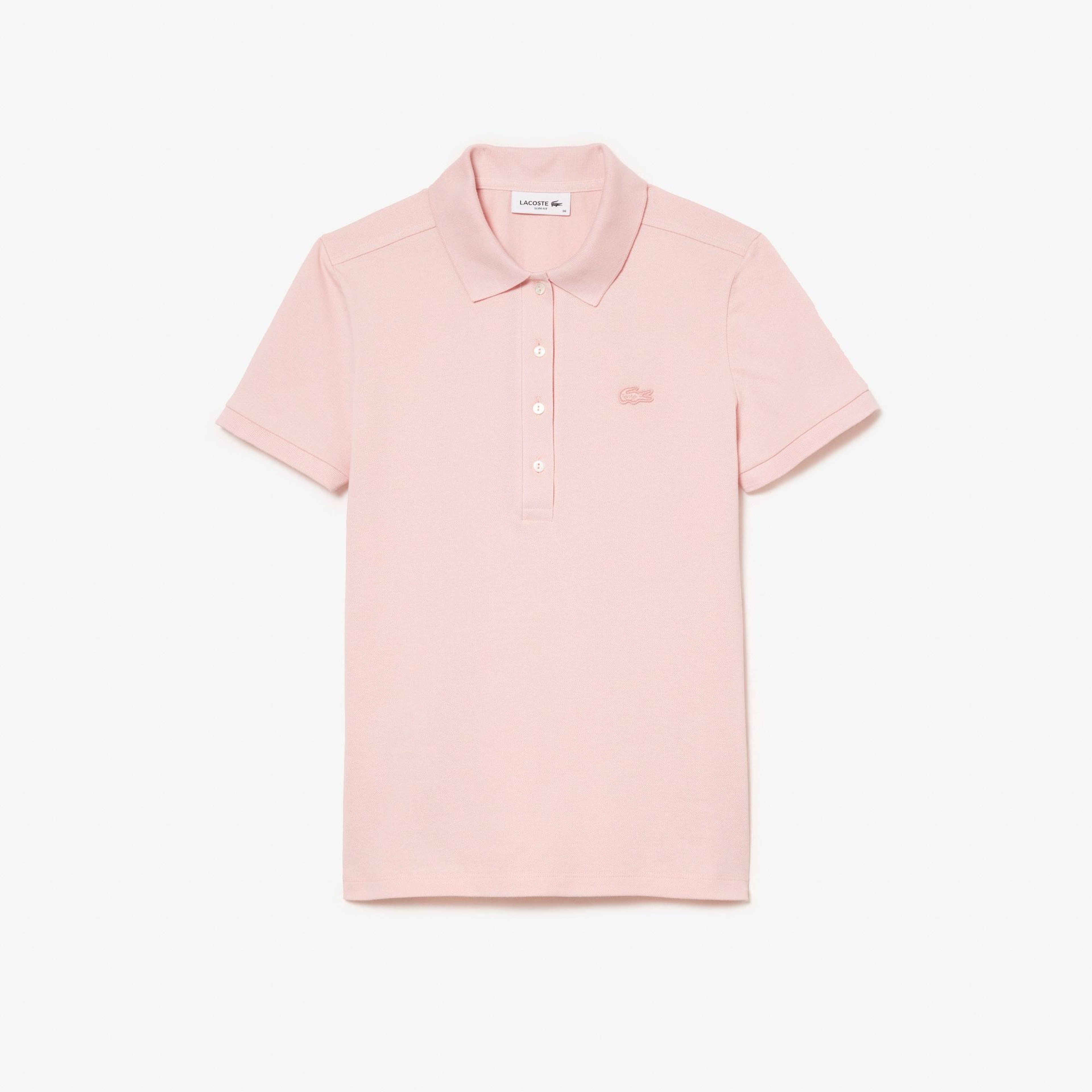 L.12.D Kadın Slim Fit Pembe Polo