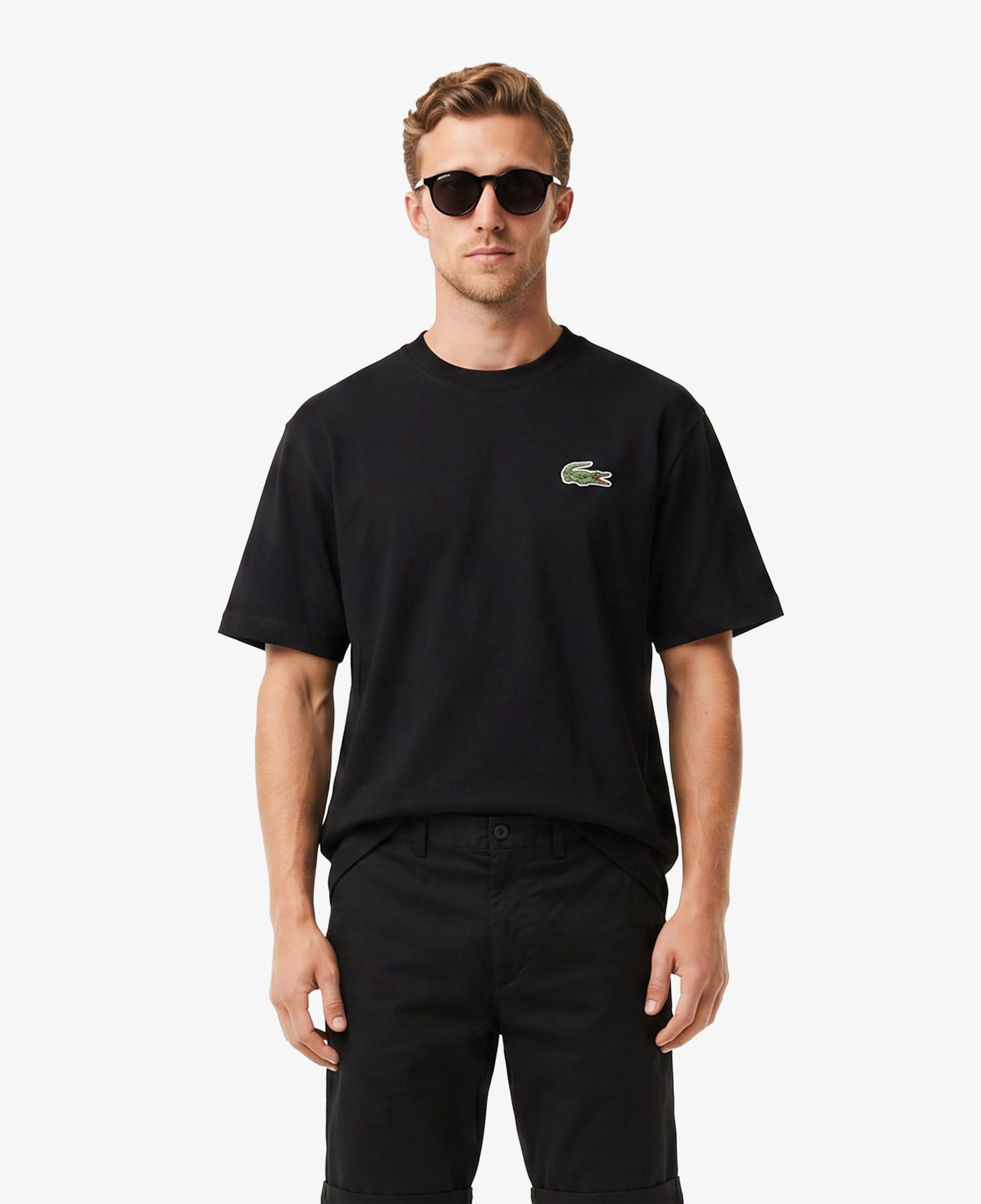 Unisex Loose Fit Bisiklet Yaka Organik Pamuk Siyah T-Shirt