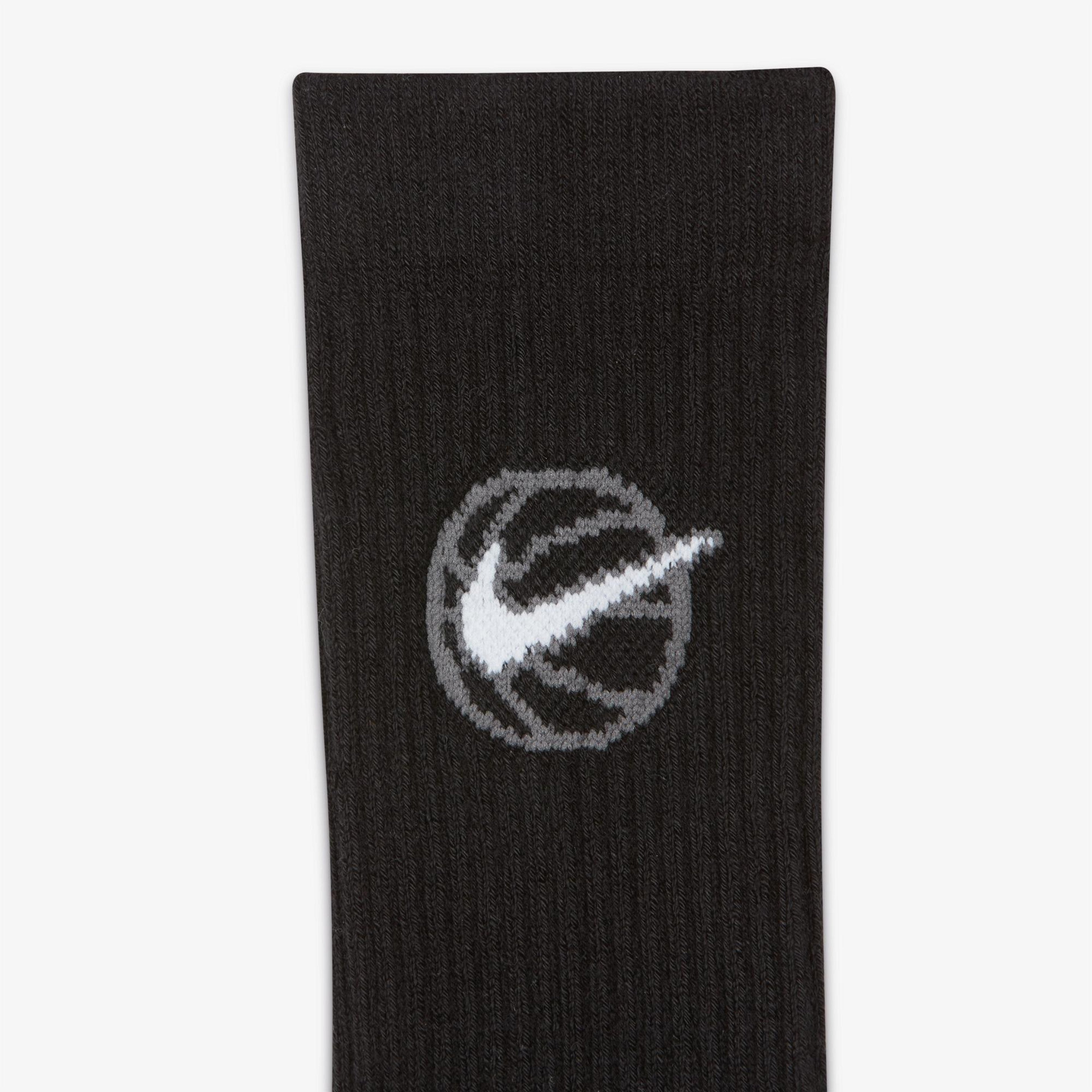Nike Crew Everyday Baseball 3'lü Unisex Siyah Çorap
