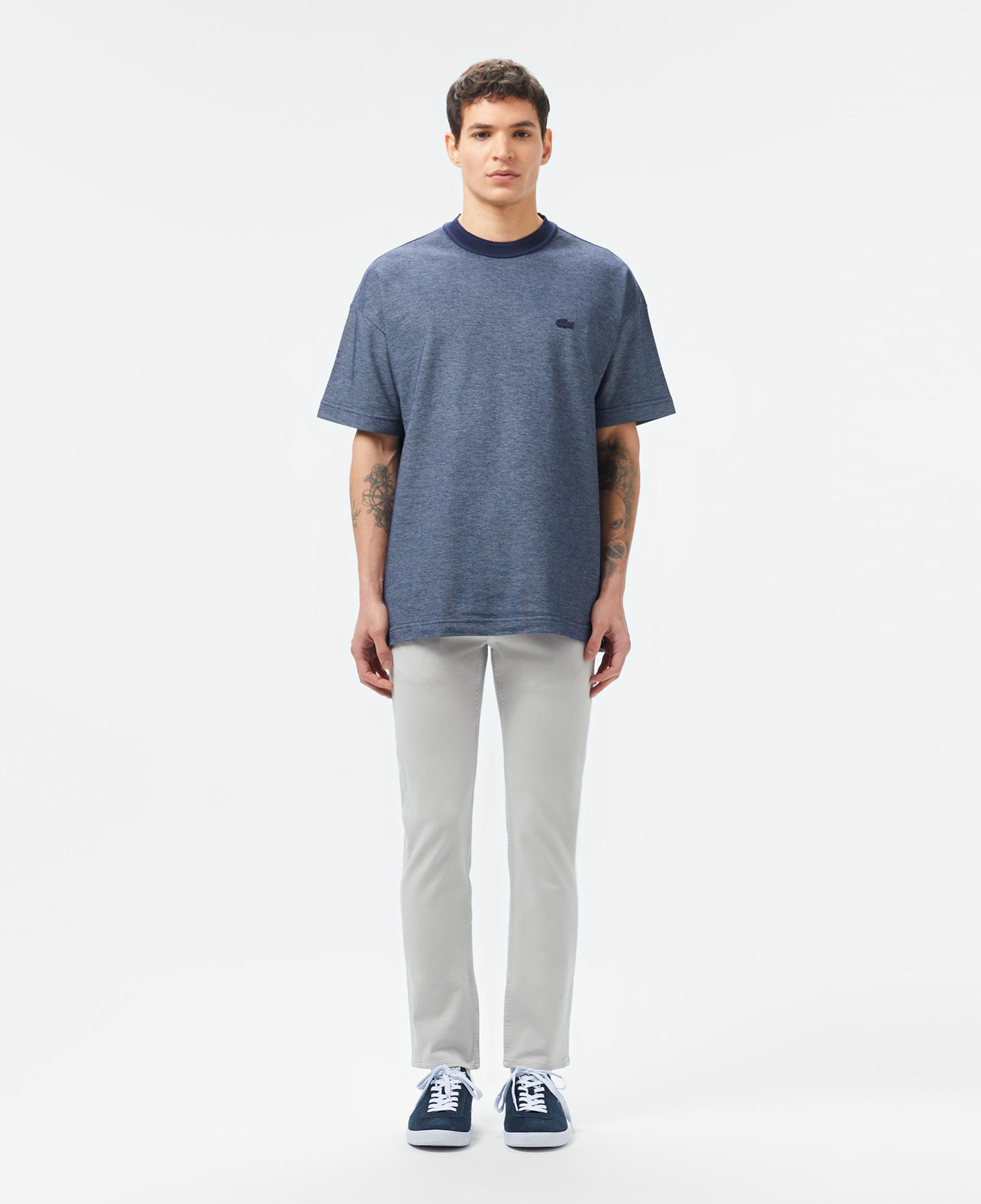 Erkek Oversize Fit Bisiklet Yaka Lacivert T-Shirt