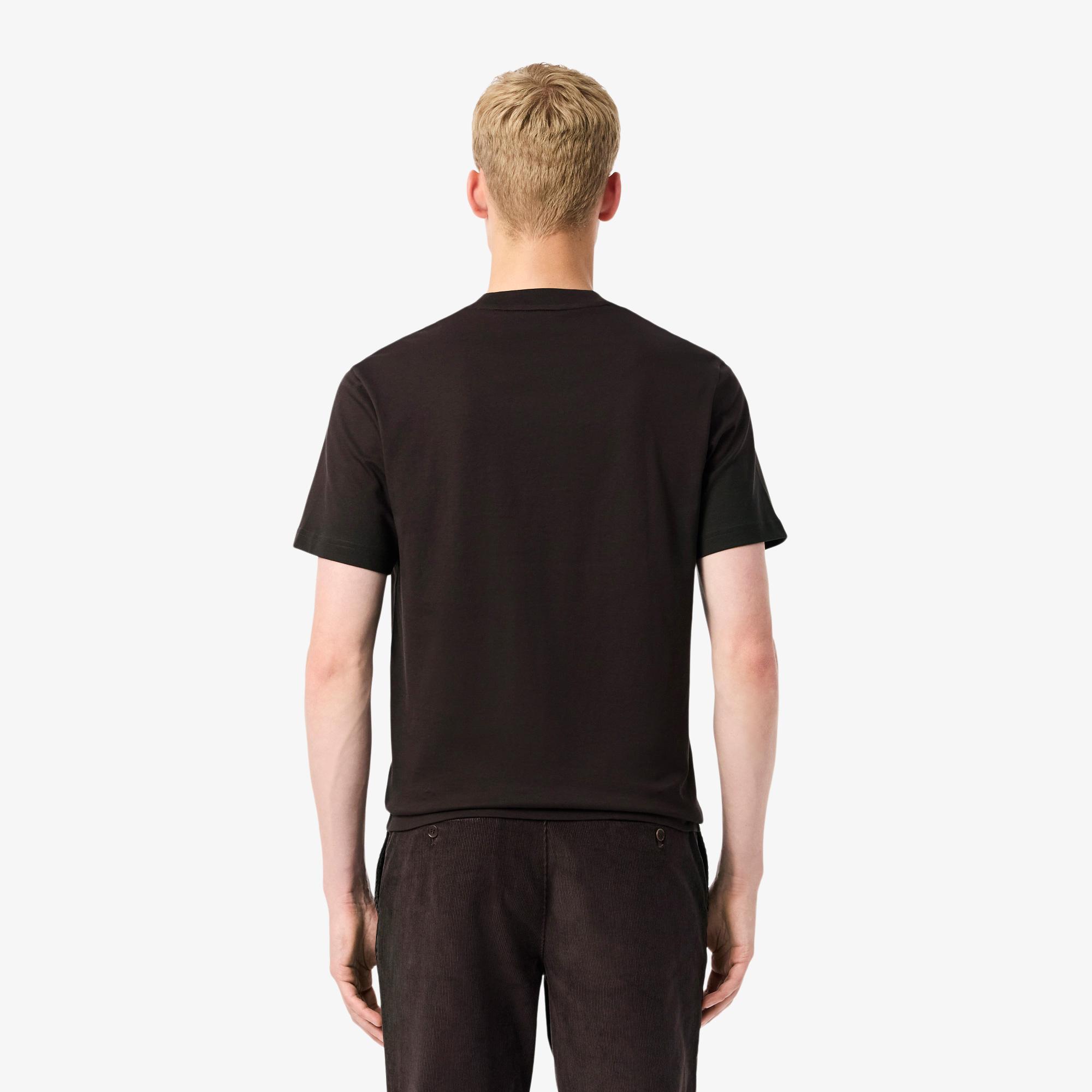 Erkek Classic Fit Bisiklet Yaka Kahverengi T-Shirt