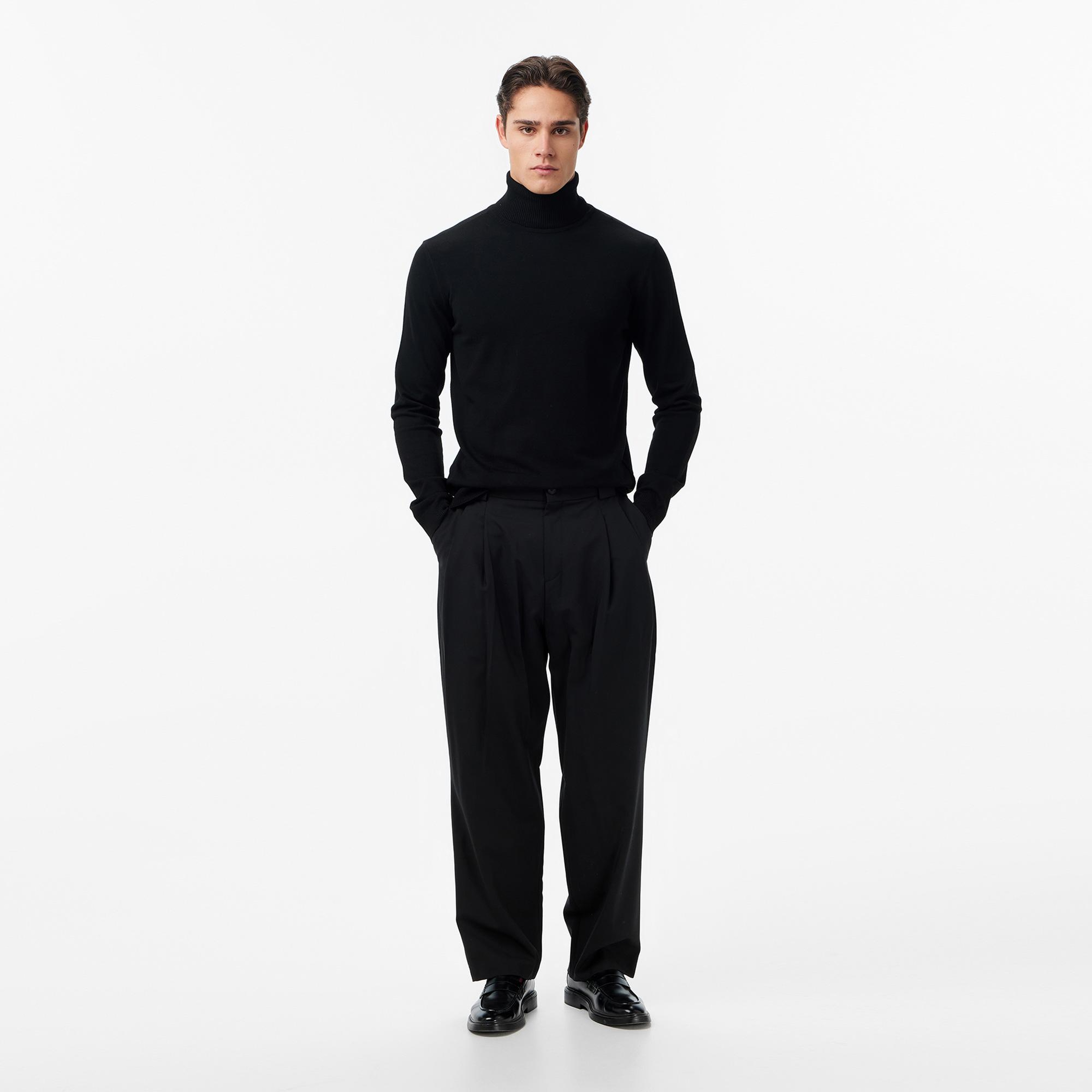 Les Benjamins Classic Fit Erkek Siyah Triko