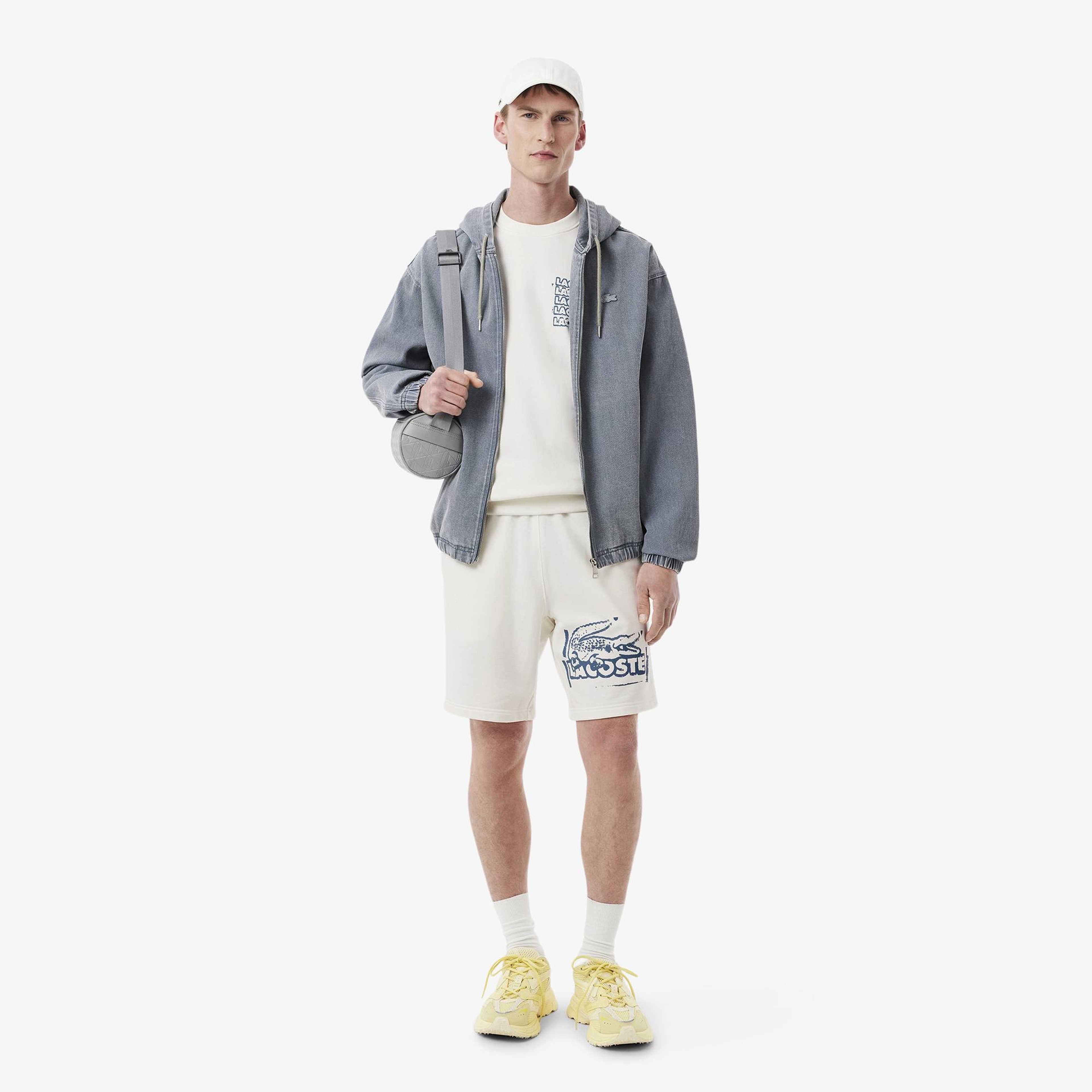 Lacoste Erkek Classic Fit Bisiklet Yaka Beyaz Sweatshirt