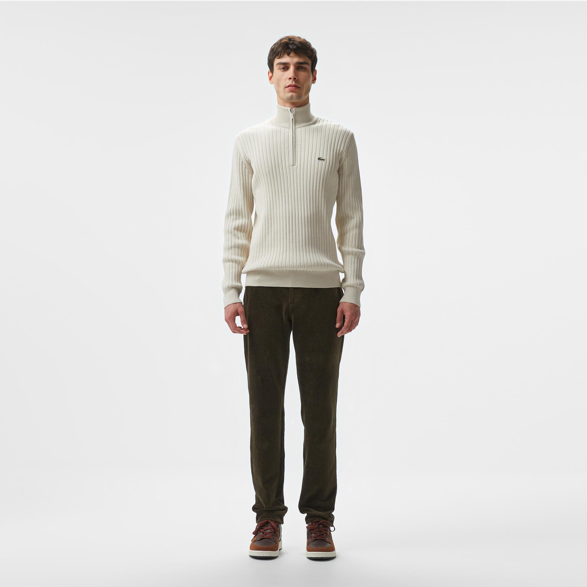 Erkek Tapered Fit Chino Koyu Yeşil Pantolon