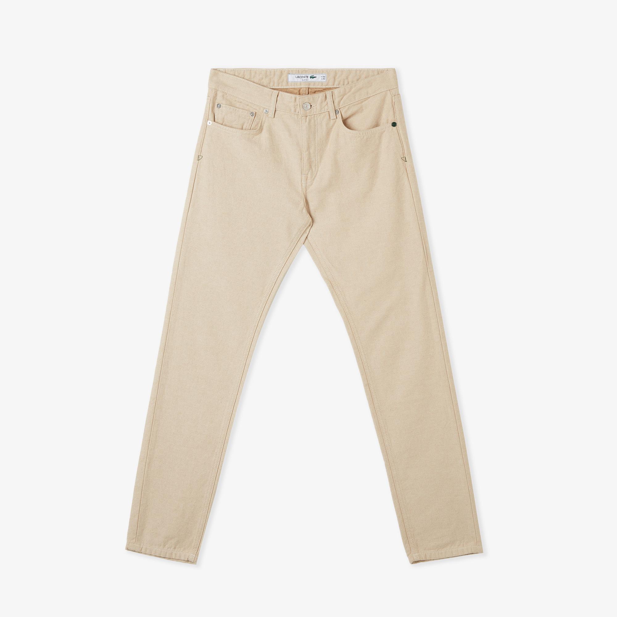 Erkek Slim Fit Chino Bej Pantolon