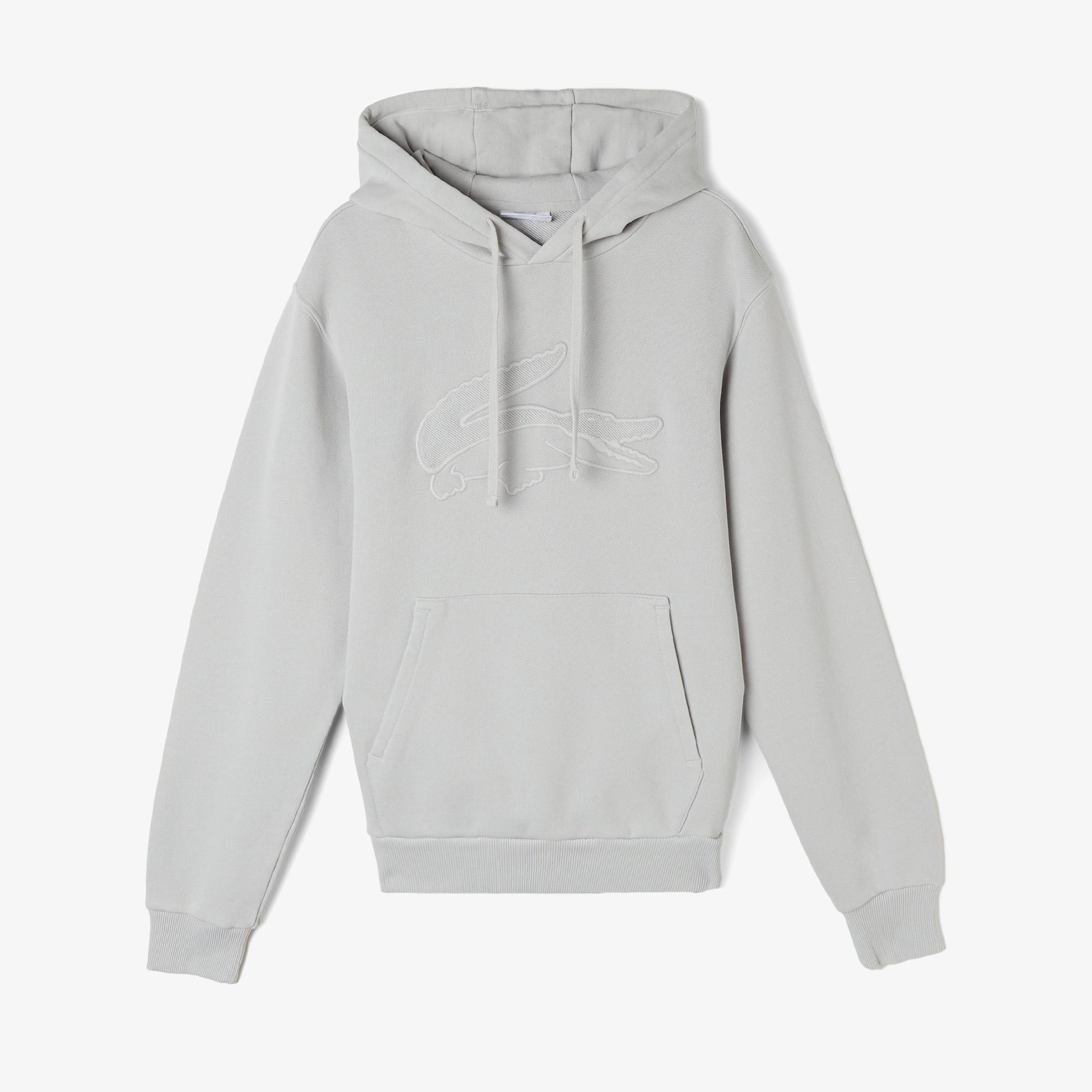 Erkek Relaxed Fit Kapüşonlu Gri Sweatshirt