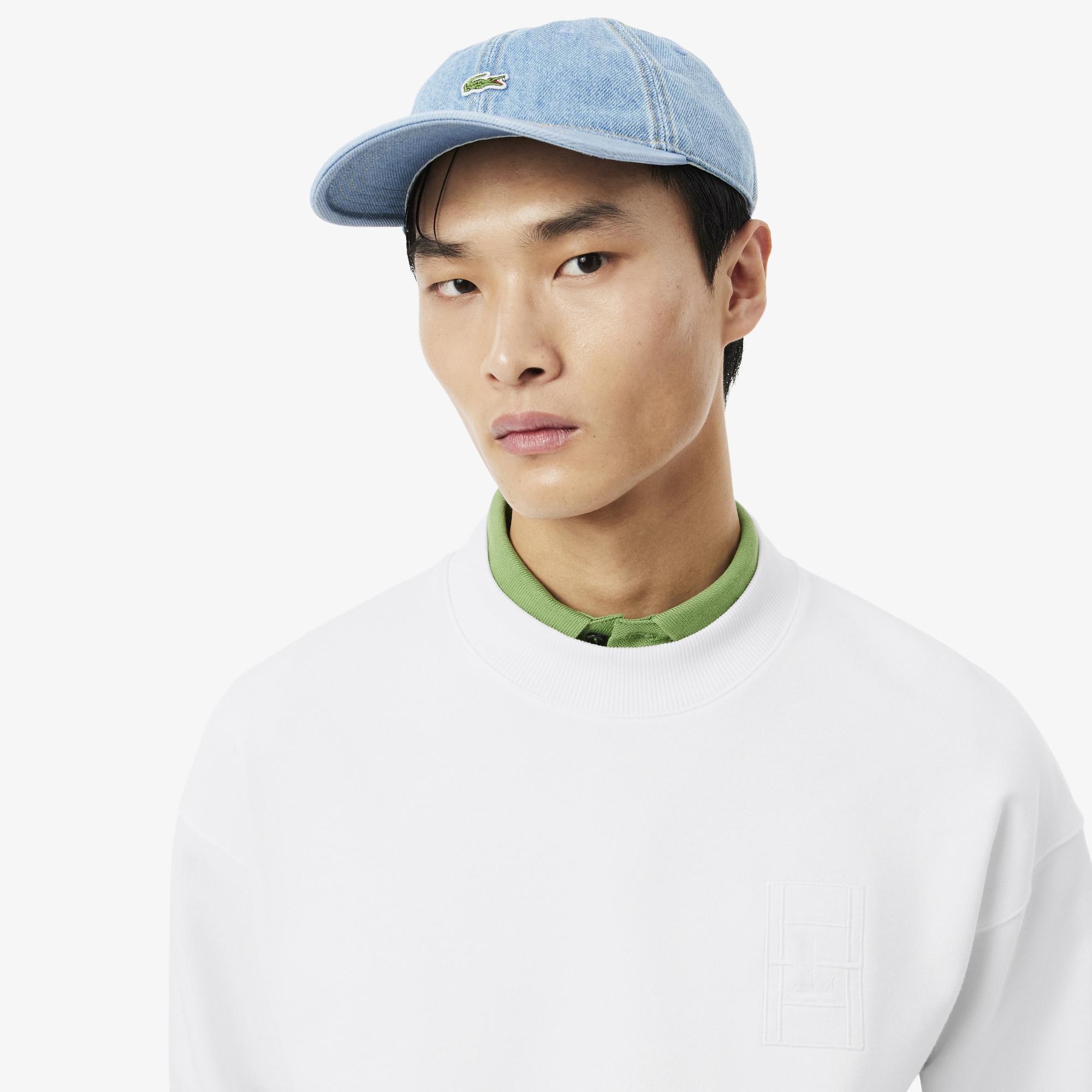 Erkek Loose Fit Bisiklet Yaka Beyaz Sweatshirt