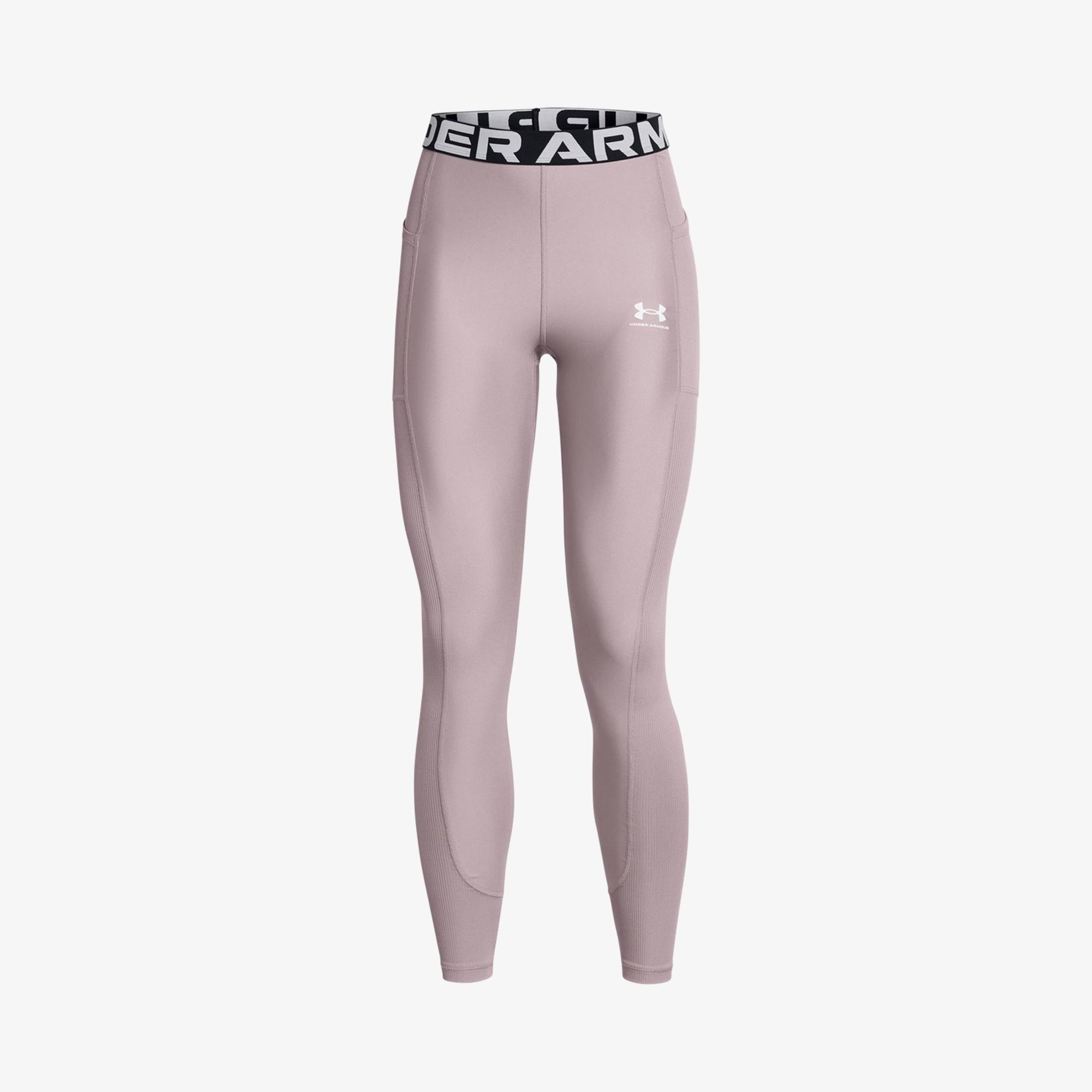 Under Armour Heat Gear Rib Kadın Mor Antrenman Taytı