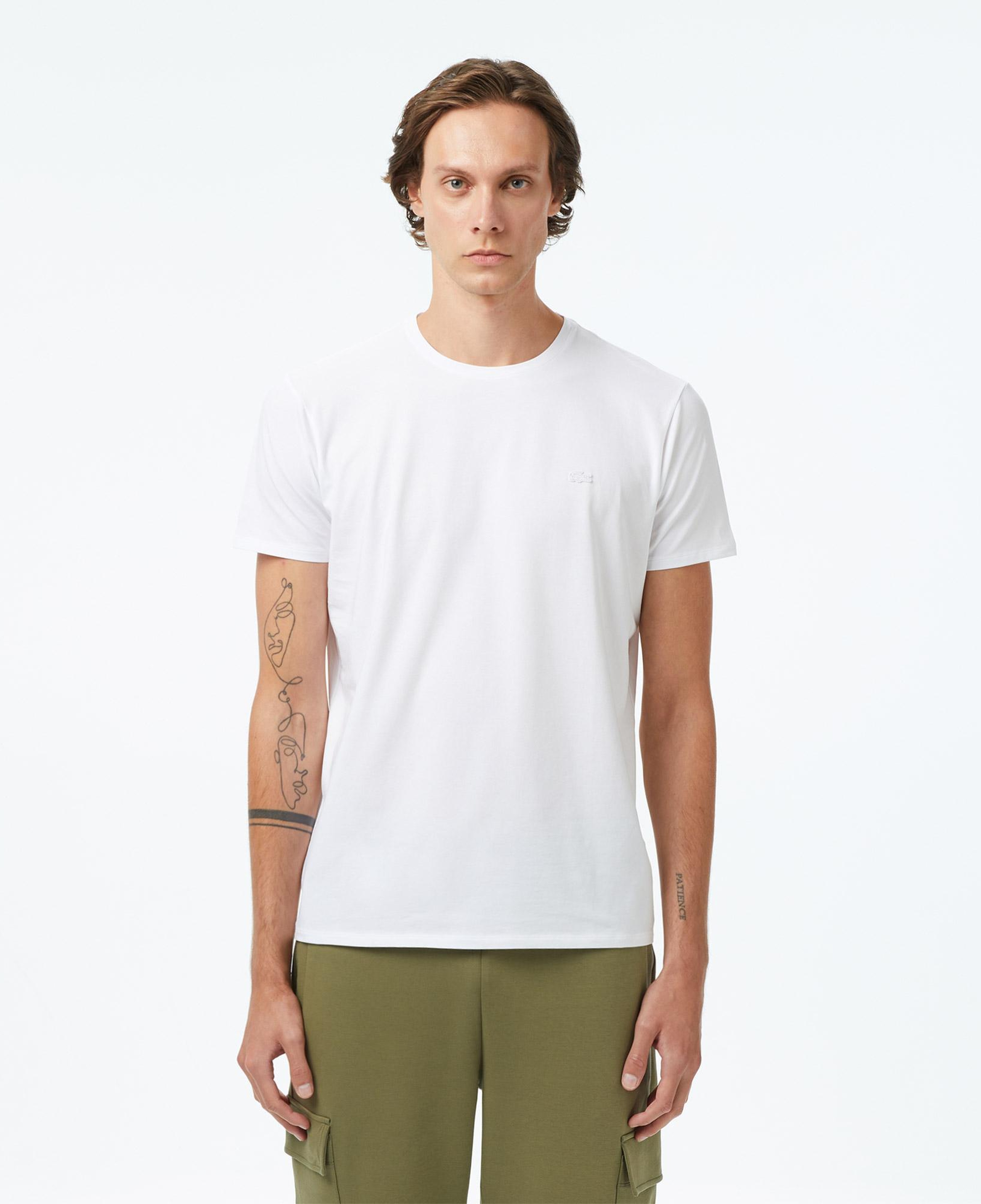 Erkek Slim Fit Bisiklet Yaka Beyaz T-Shirt
