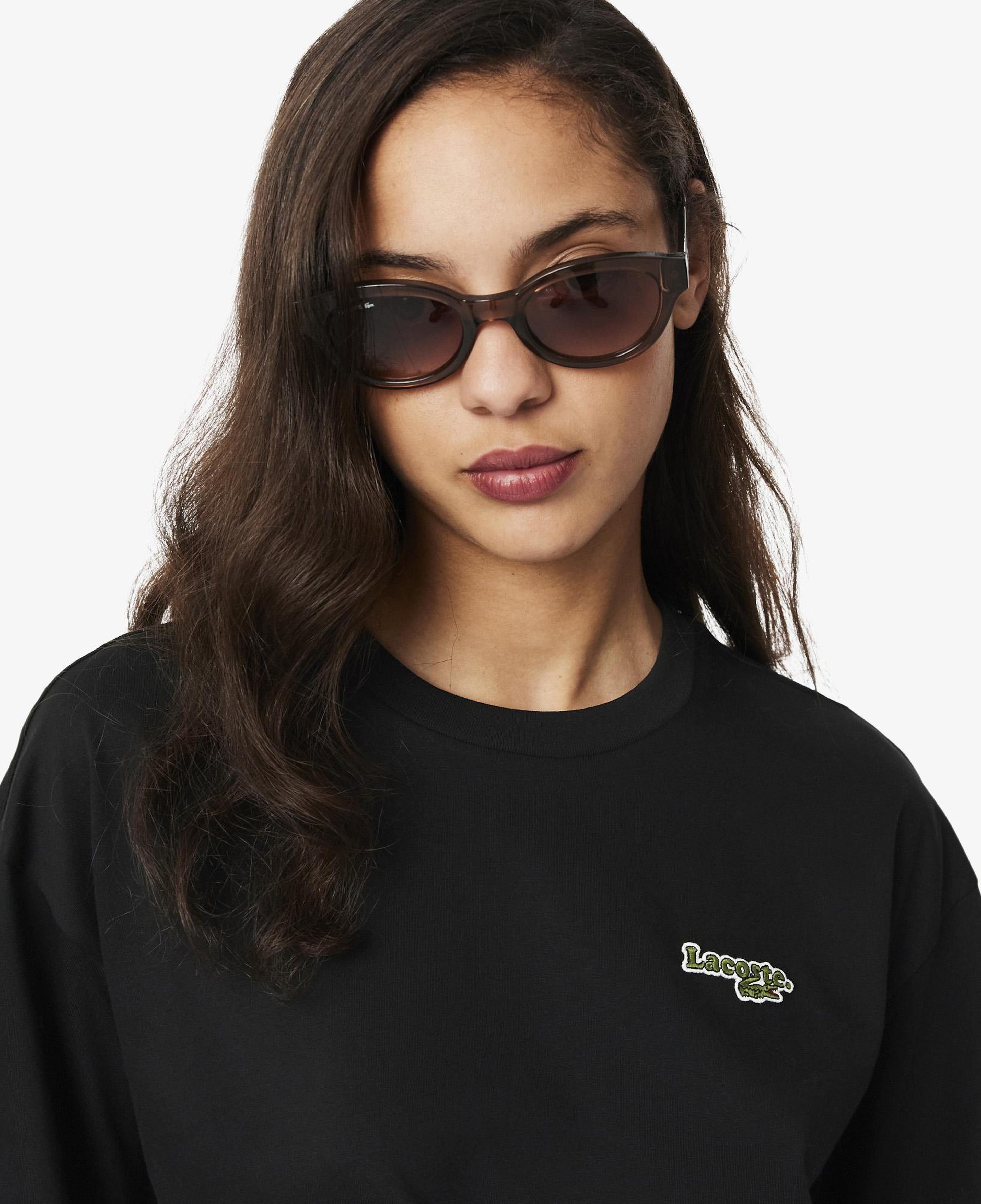 Kadın Relaxed Fit Bisiklet Yaka Siyah T-Shirt
