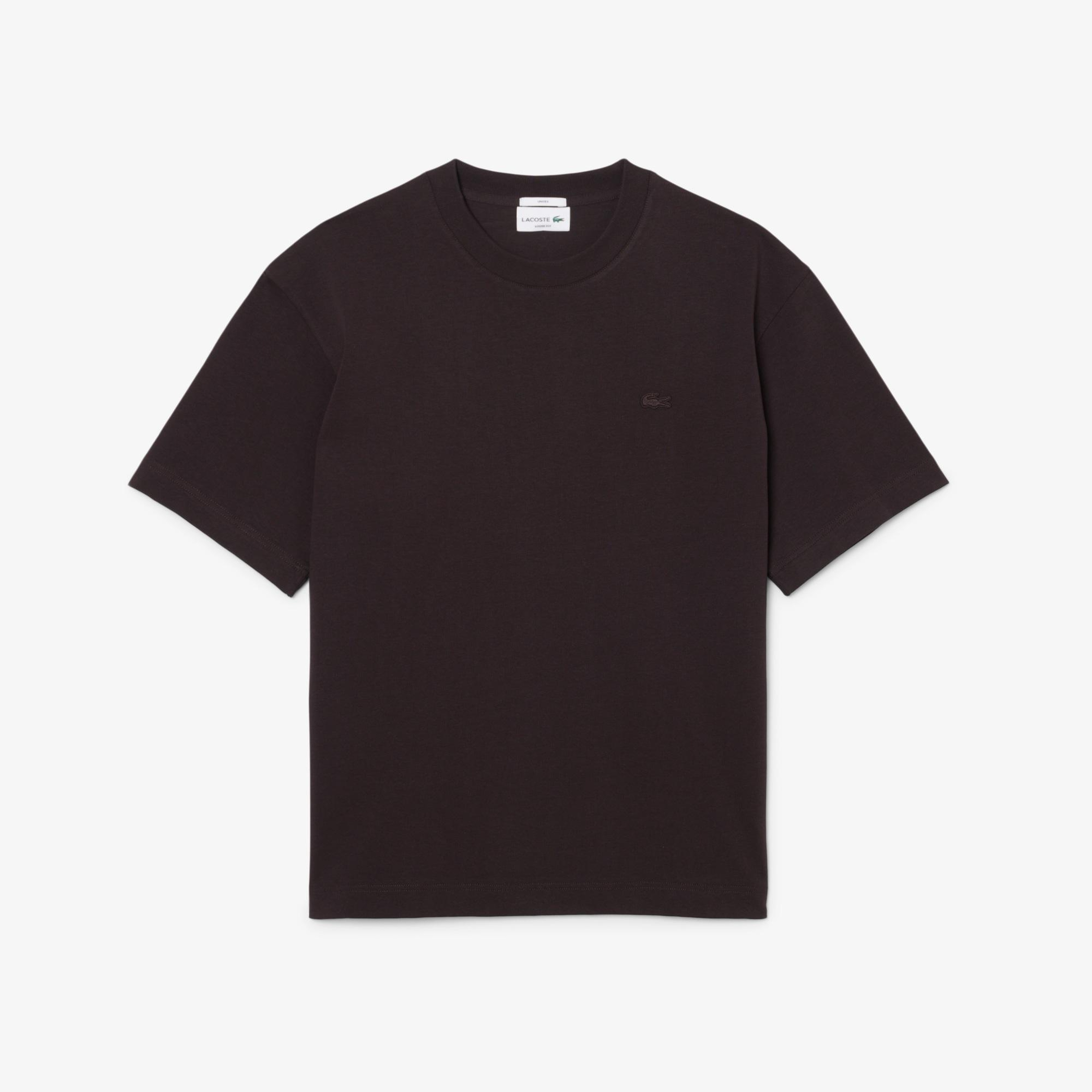 Erkek Loose Fit Bisiklet Yaka Kahverengi T-Shirt