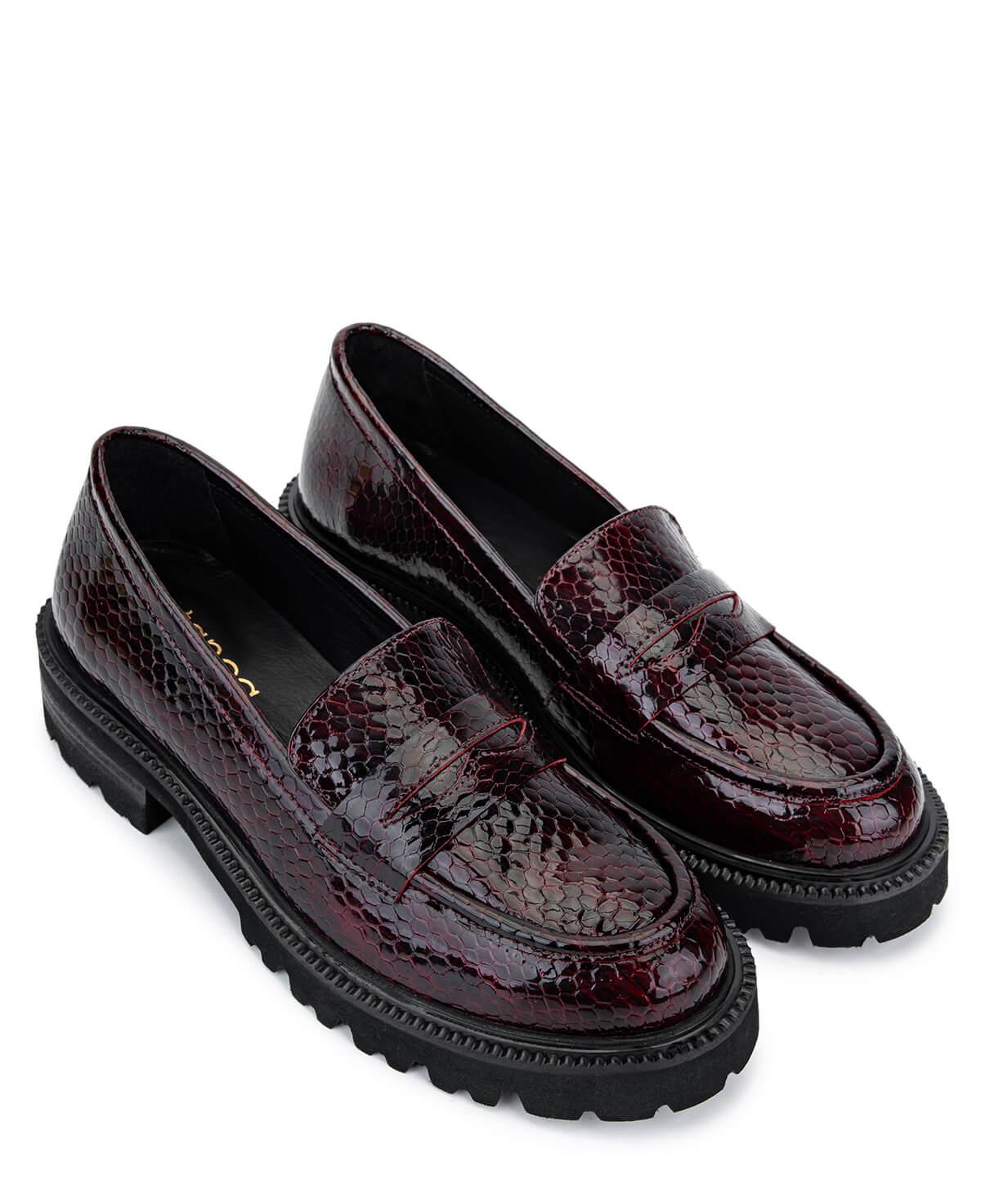 Tamer Tanca Kadın Hakiki Deri Bordo Loafer Ayakkabı