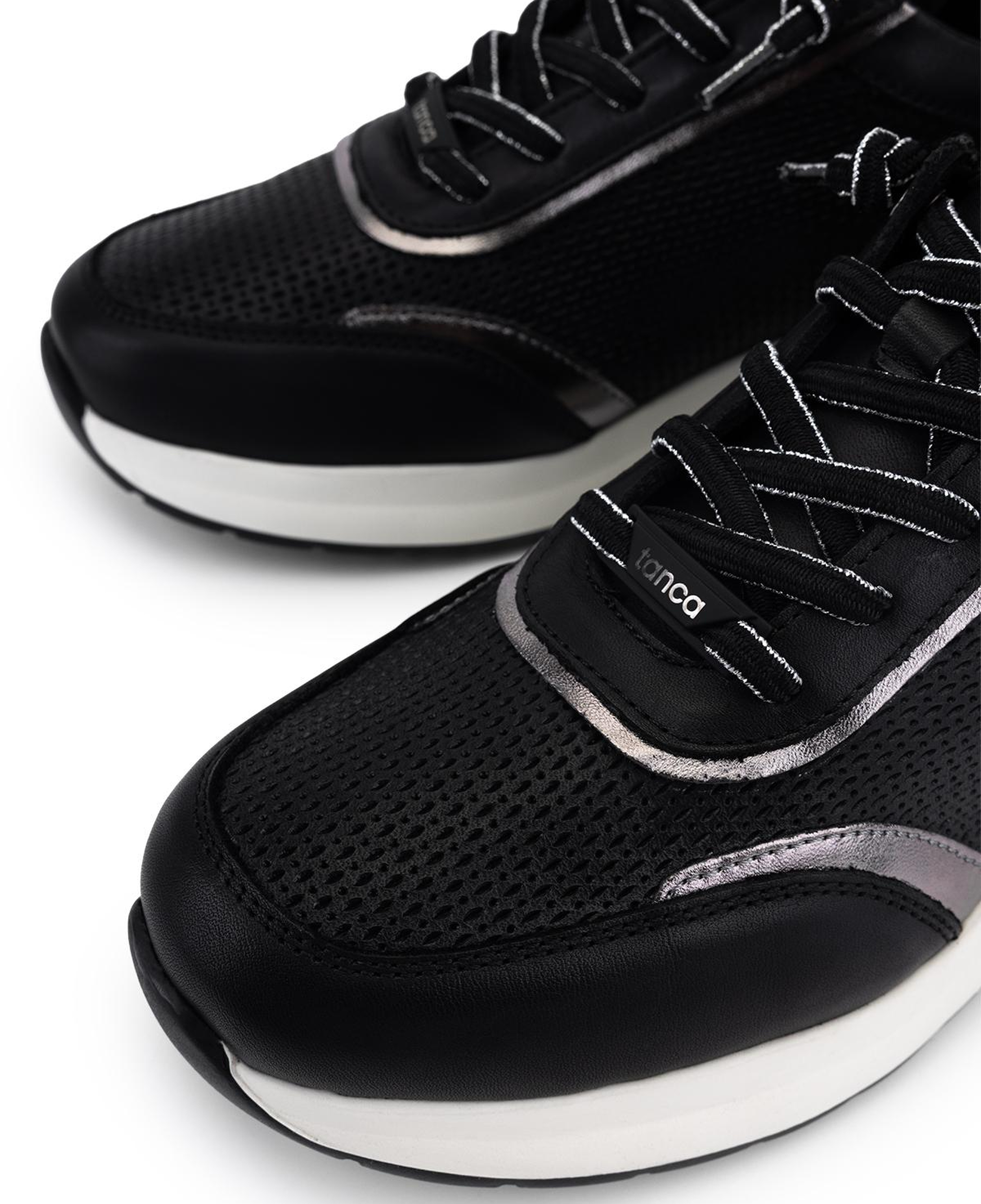 Tamer Tanca Kadın Hakiki Deri Siyah/Antrasit Sneakers & Spor Ayakkabı