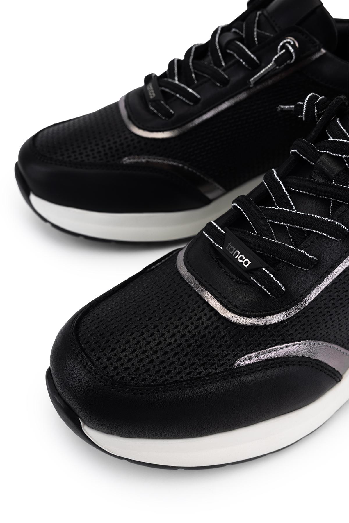Tamer Tanca Kadın Hakiki Deri Siyah/Antrasit Sneakers & Spor Ayakkabı