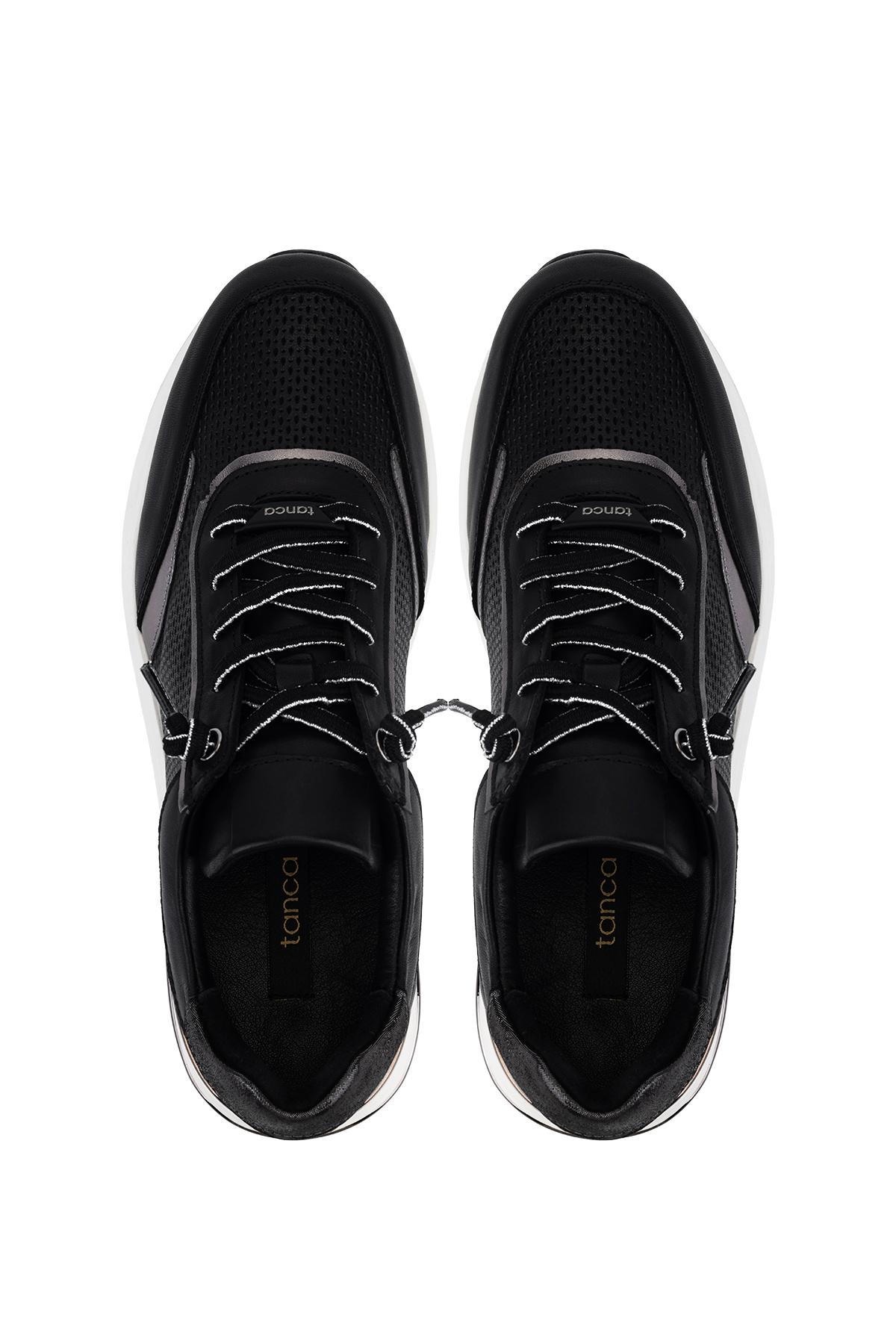 Tamer Tanca Kadın Hakiki Deri Siyah/Antrasit Sneakers & Spor Ayakkabı