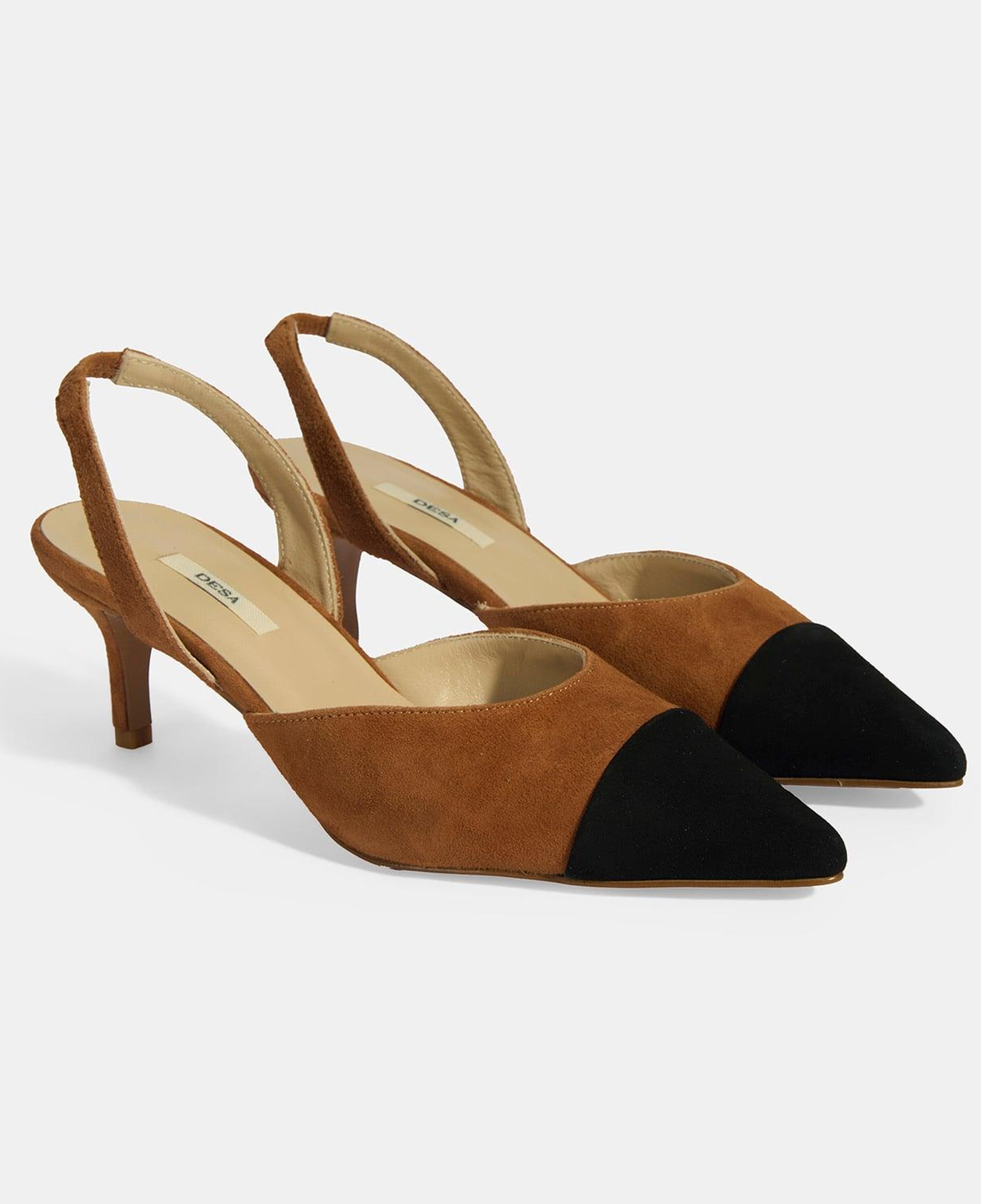 Kadın Taba Slingback Süet Topuklu Ayakkabı