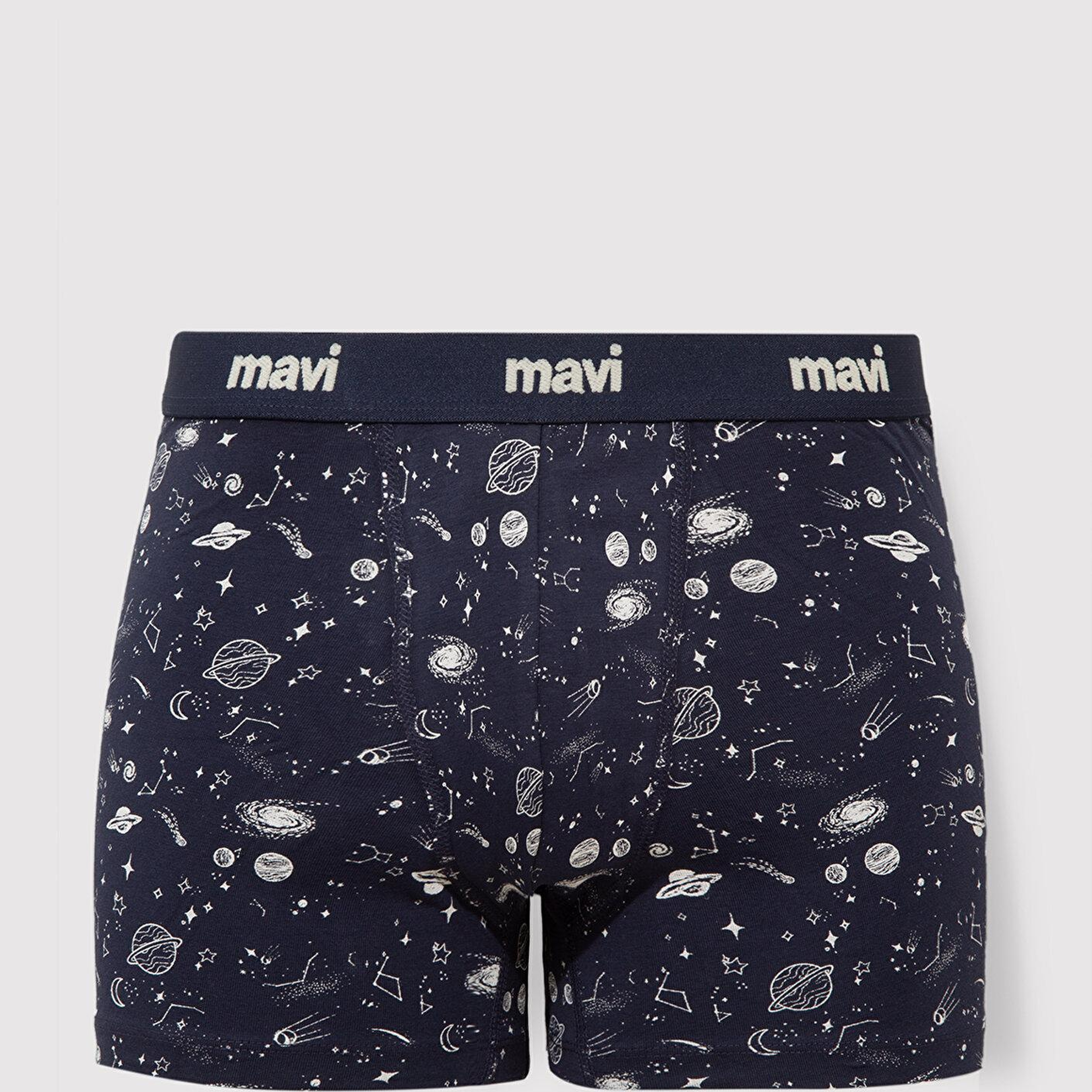 Mavi Gezegen Baskılı Lacivert Boxer 092456-33648