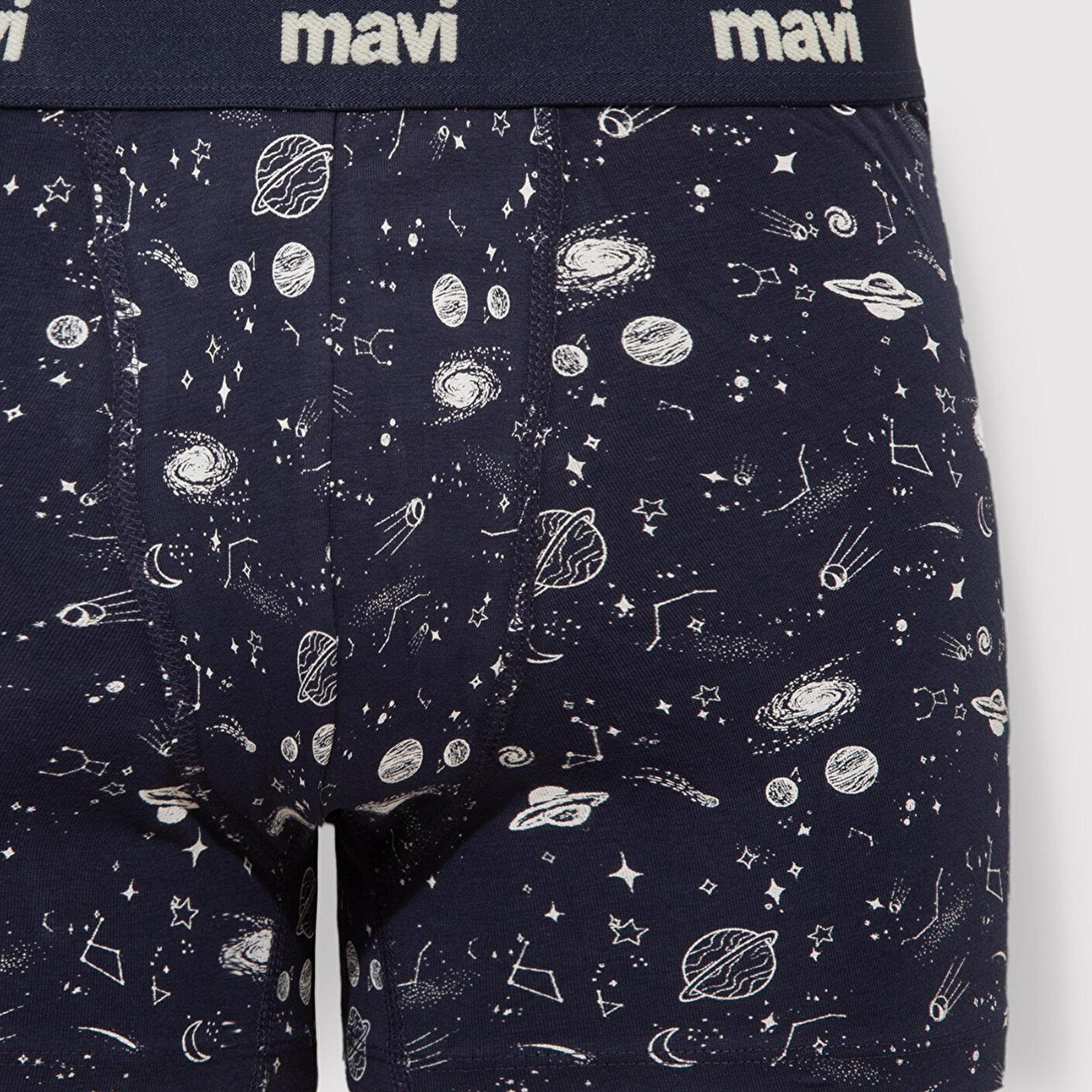 Mavi Gezegen Baskılı Lacivert Boxer 092456-33648
