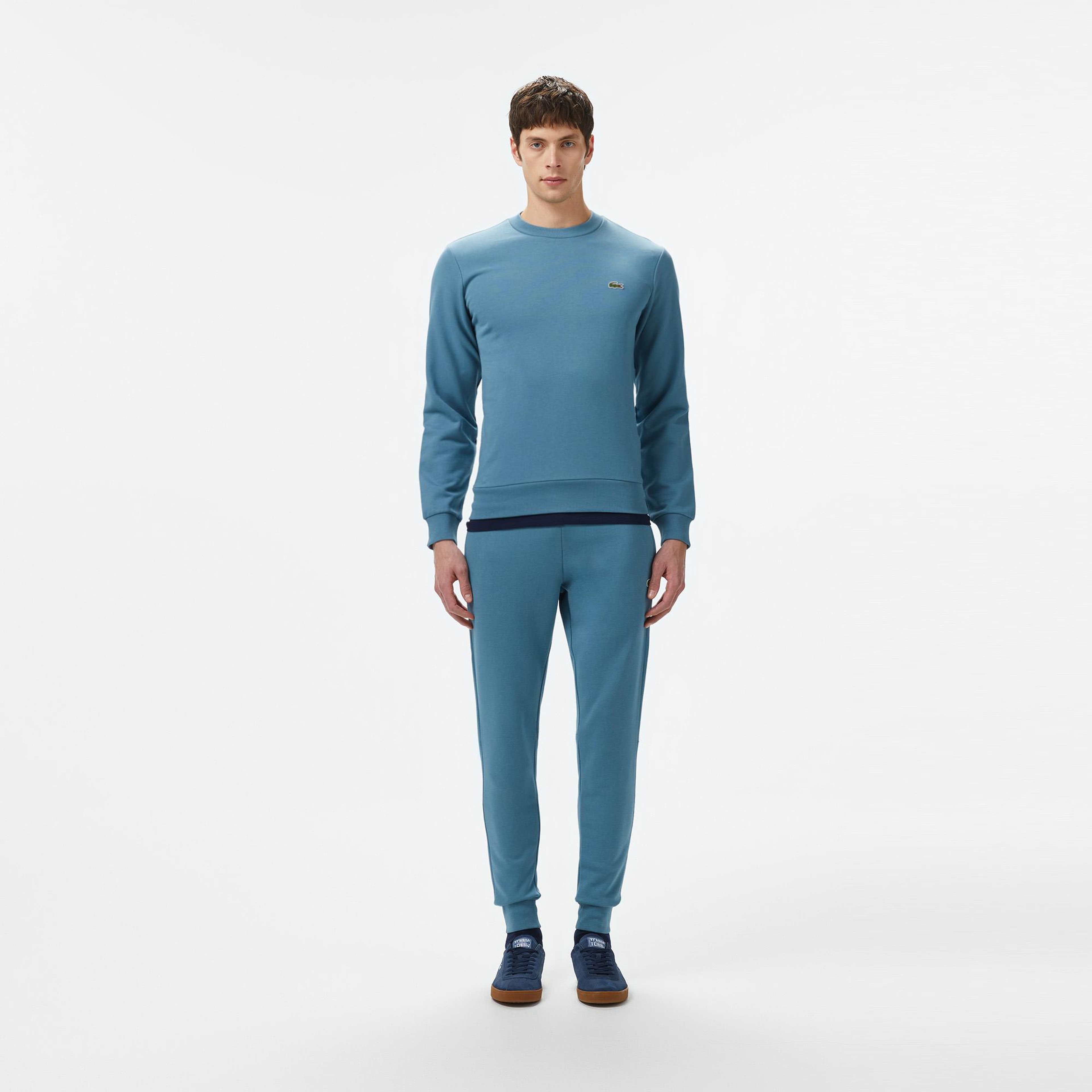 Erkek Slim Fit Organik Pamuk Mavi Eşofman Altı