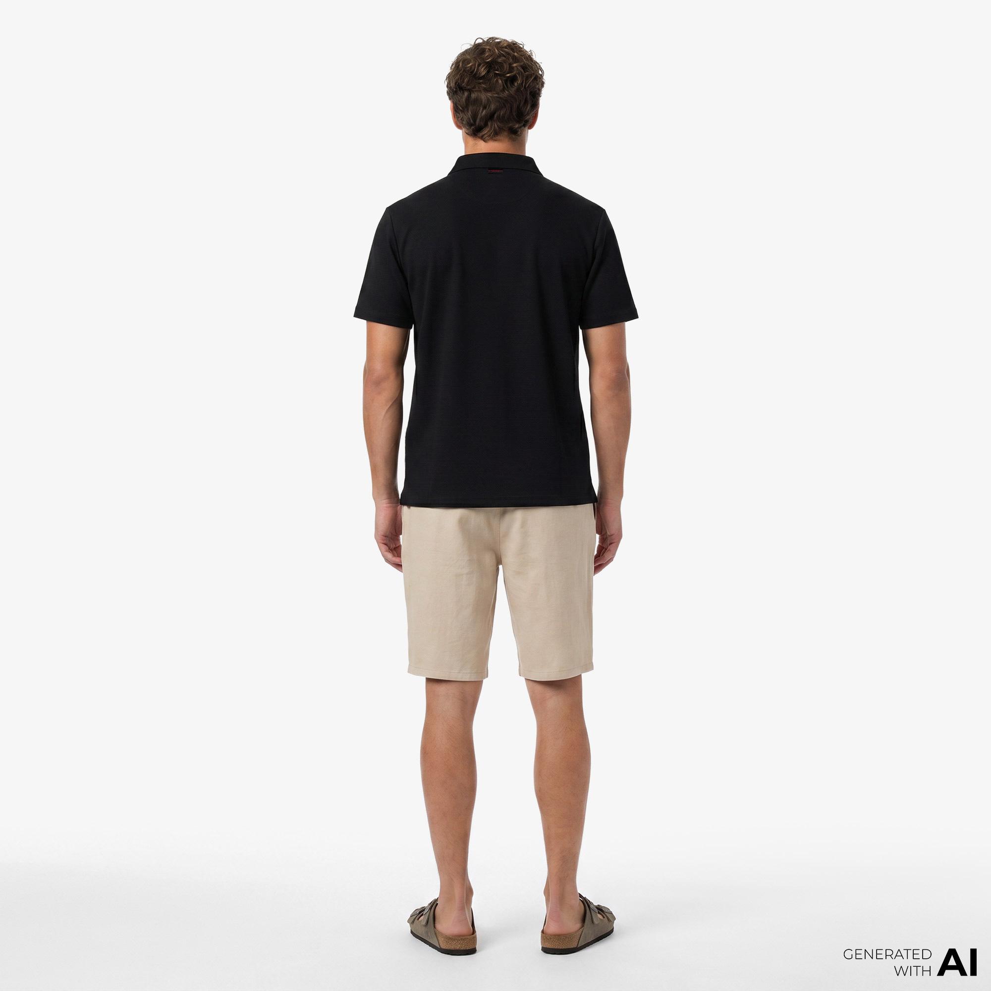 Guess Tech Slim Fit Erkek Siyah Polo