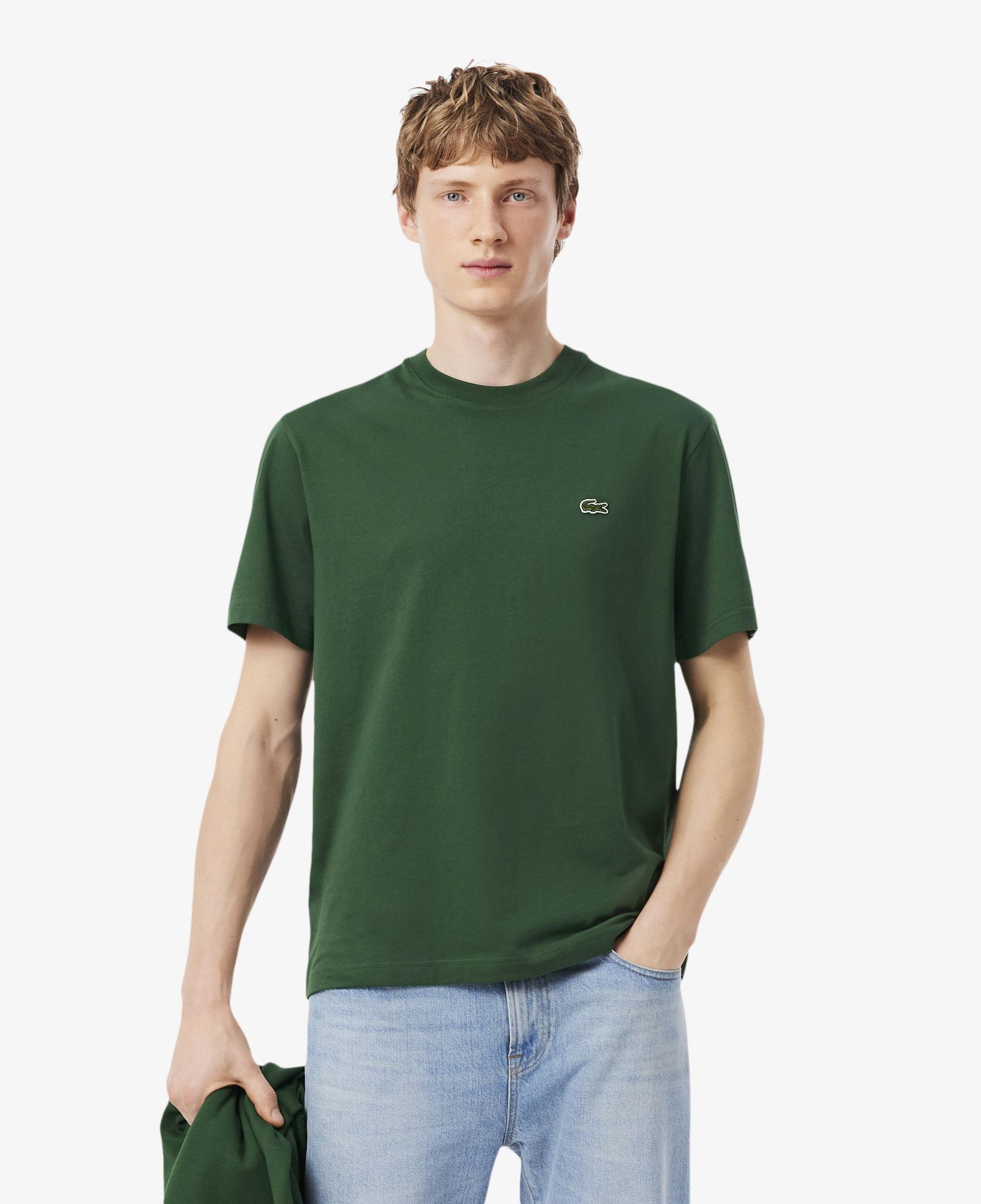 Erkek Classic Fit Bisiklet Yaka Koyu Yeşil T-Shirt