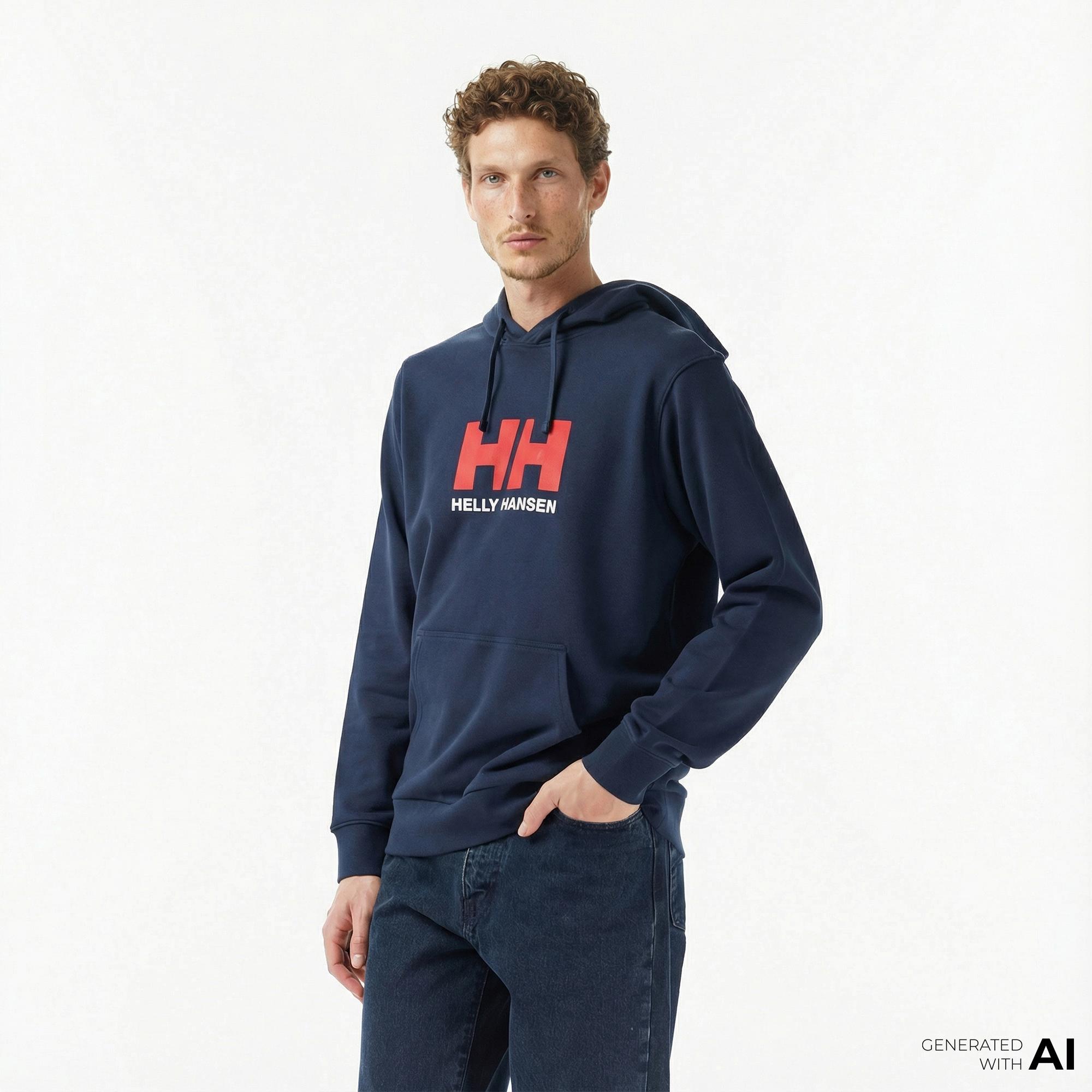 Helly Hansen Logo 3.0 Erkek Lacivert Hoodie