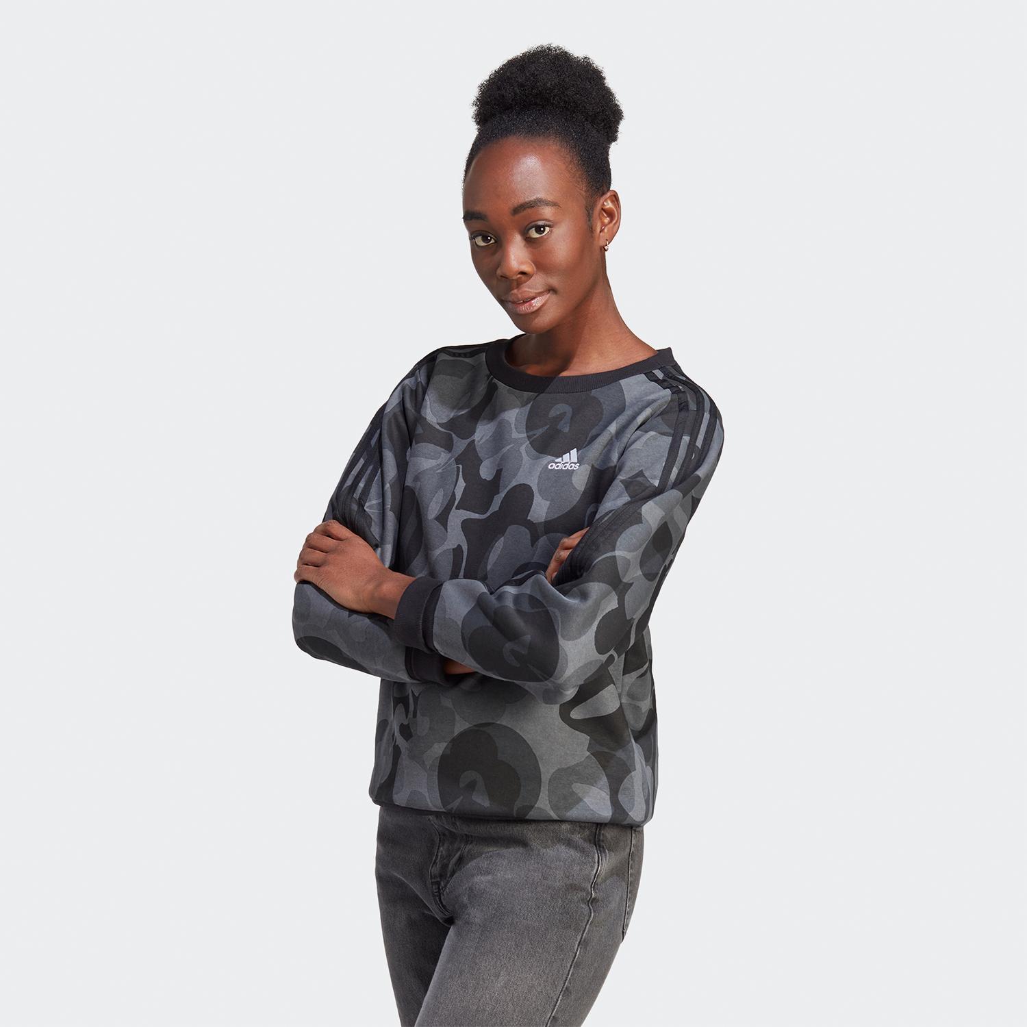 adidas Aop Kadın Gri Günlük Sweatshirt