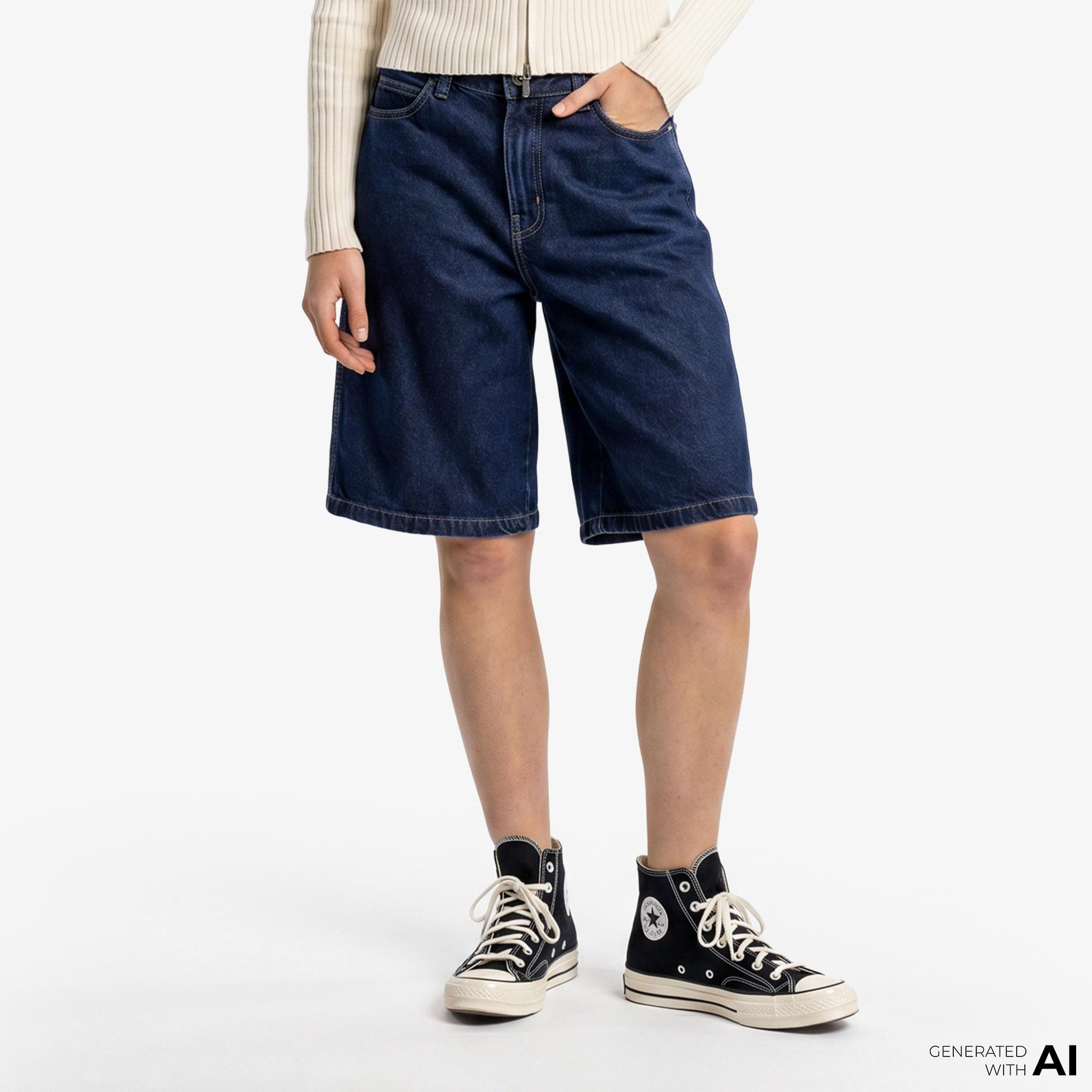 Dickies 957 13 Inch Loose Denim Kadın Mavi Şort