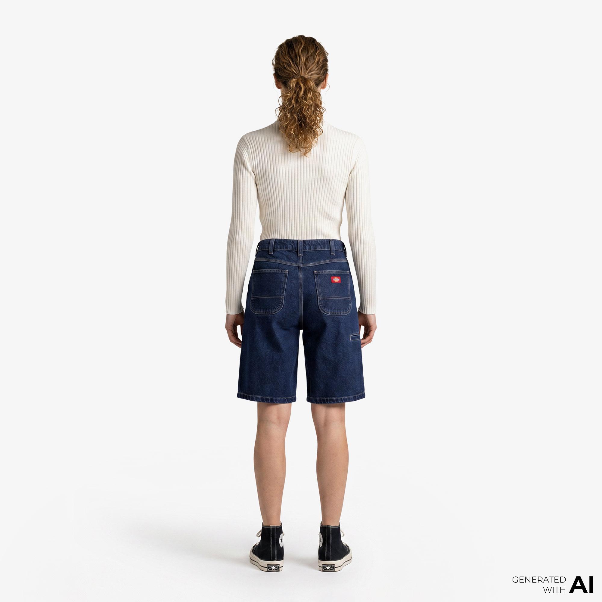 Dickies 957 13 Inch Loose Denim Kadın Mavi Şort