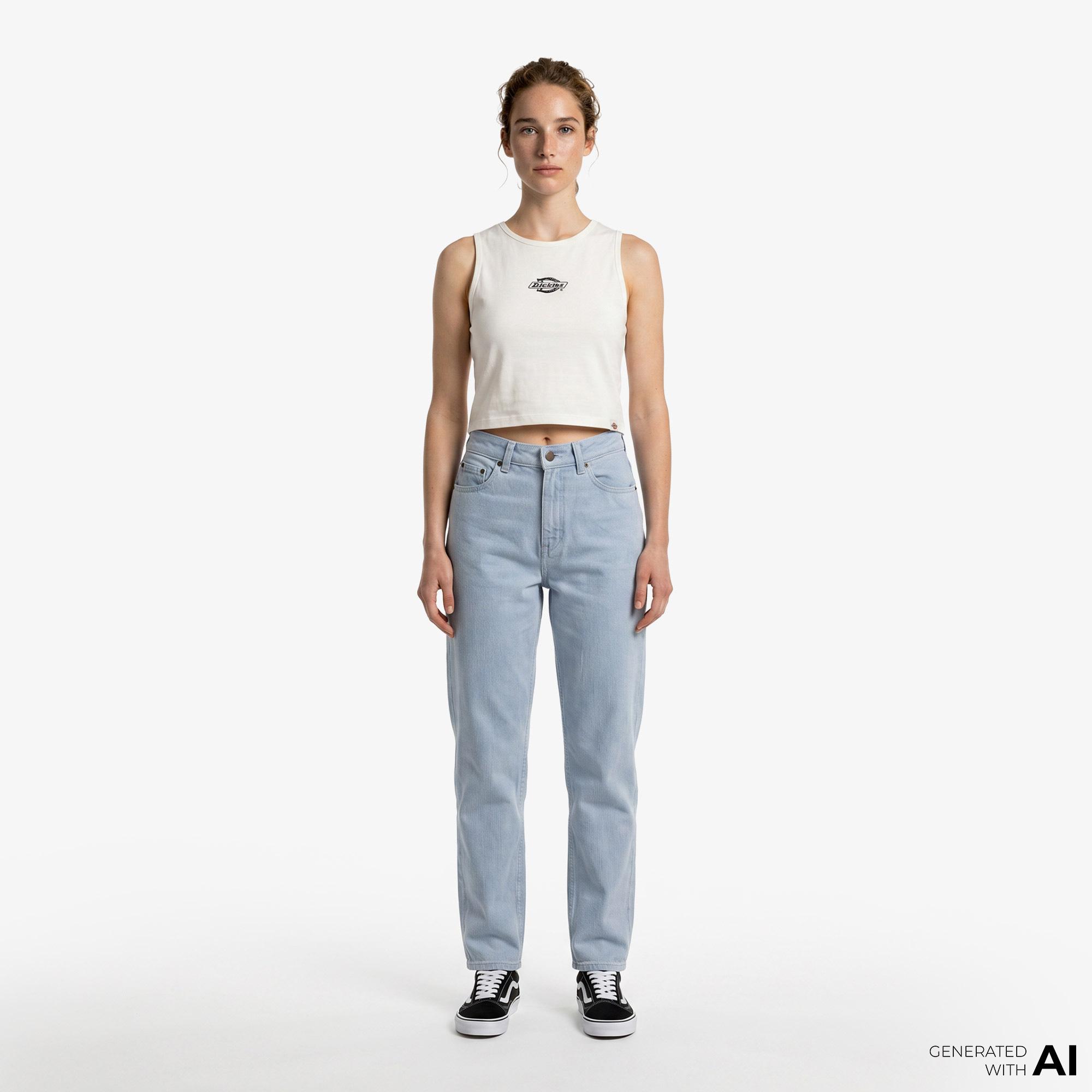 Dickies 993 High Waist Tapered Carpenter Kadın Mavi Pantolon