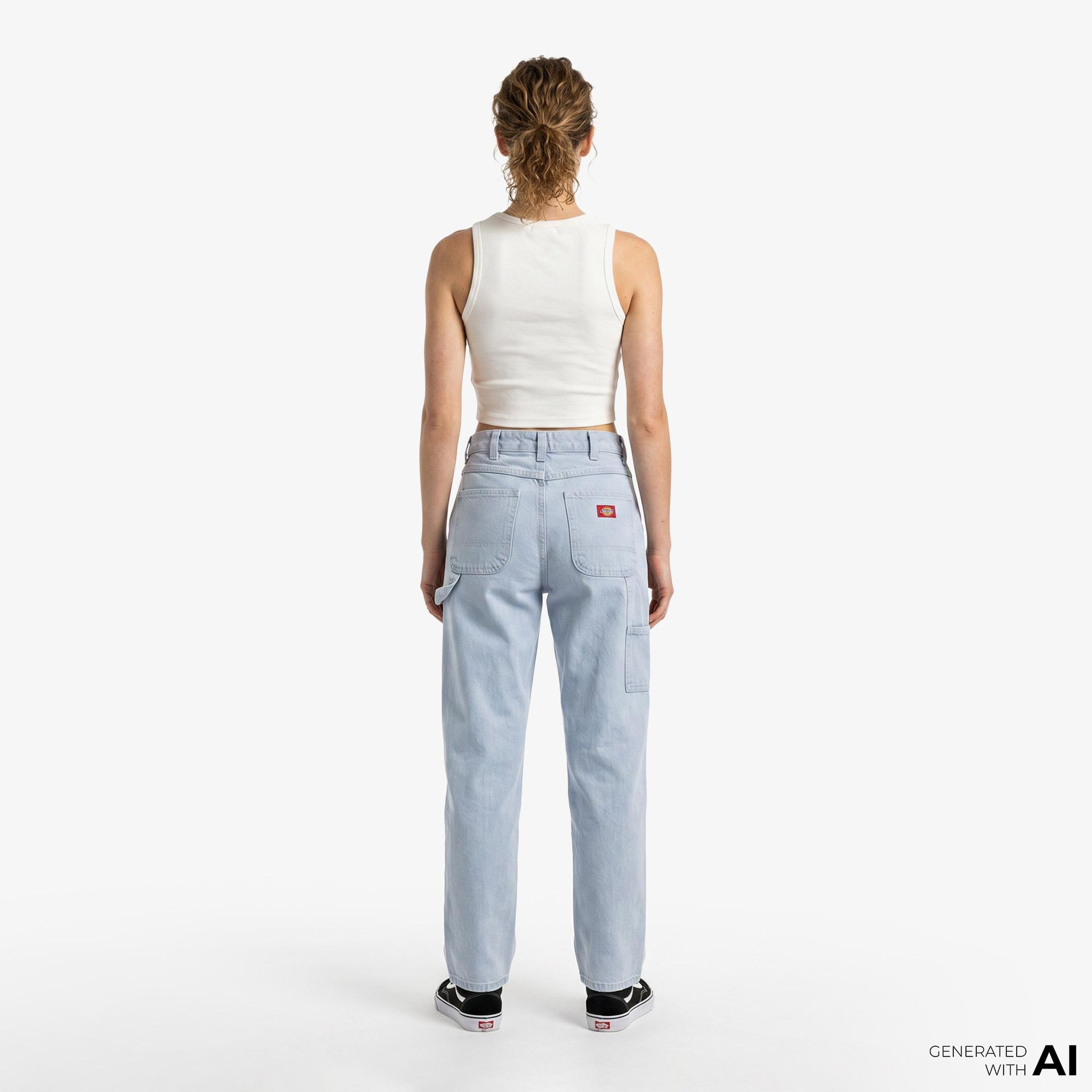 Dickies 993 High Waist Tapered Carpenter Kadın Mavi Pantolon