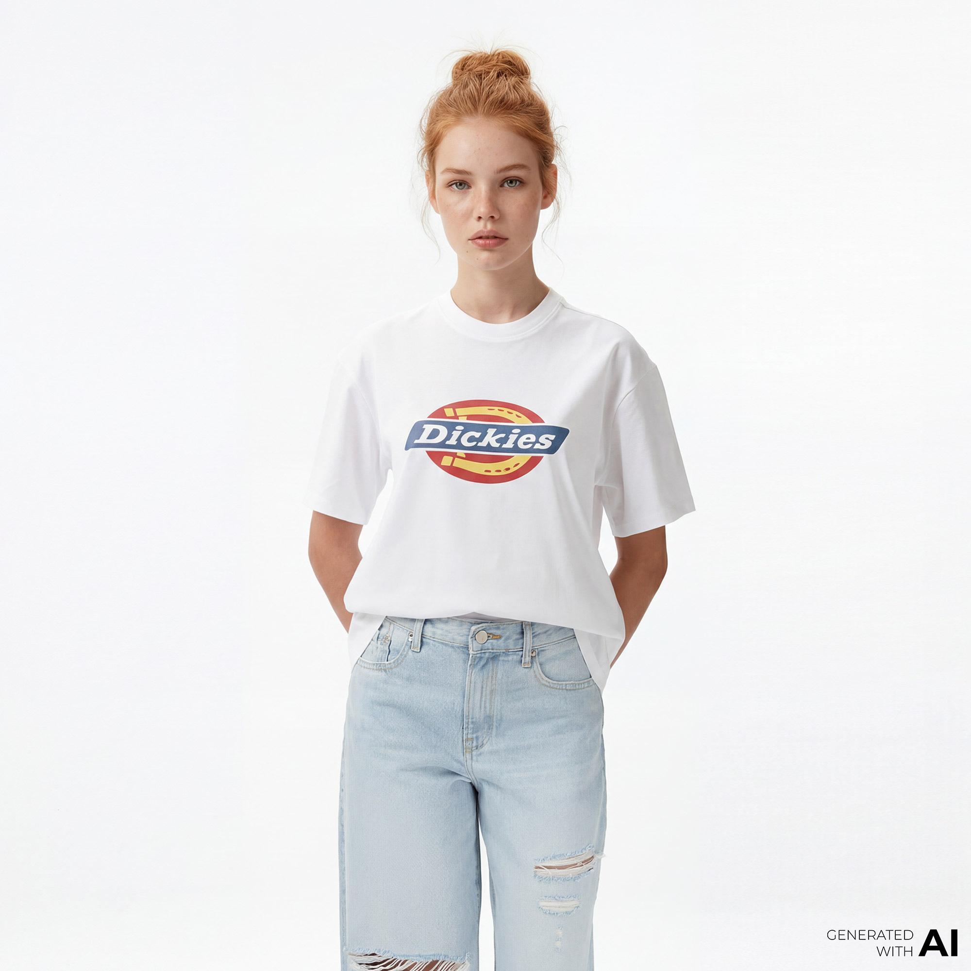 Dickies Icon Logo Kadın Beyaz T-Shirt