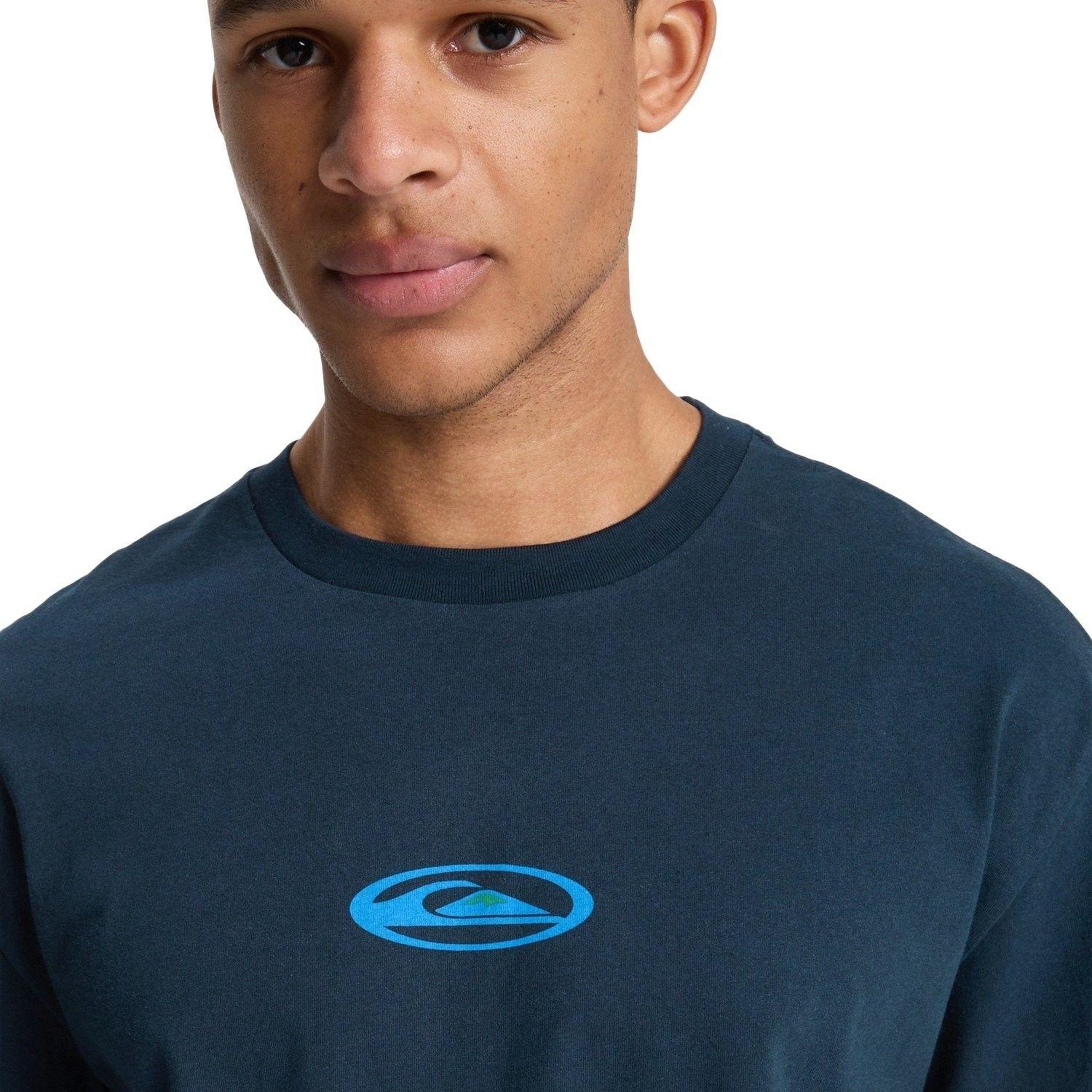 Quiksilver Flowers Surfing Erkek Mavi Tişört