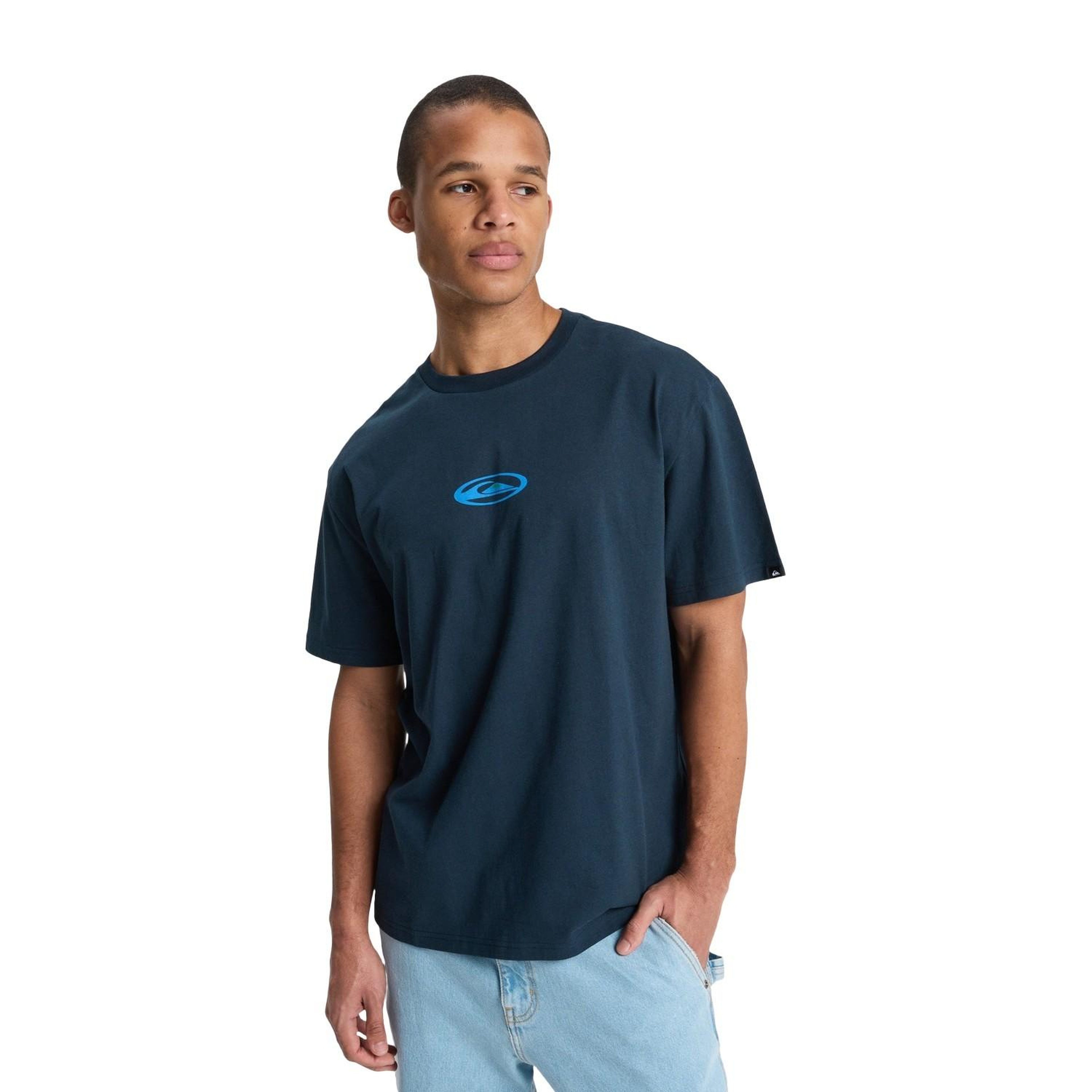 Quiksilver Flowers Surfing Erkek Mavi Tişört