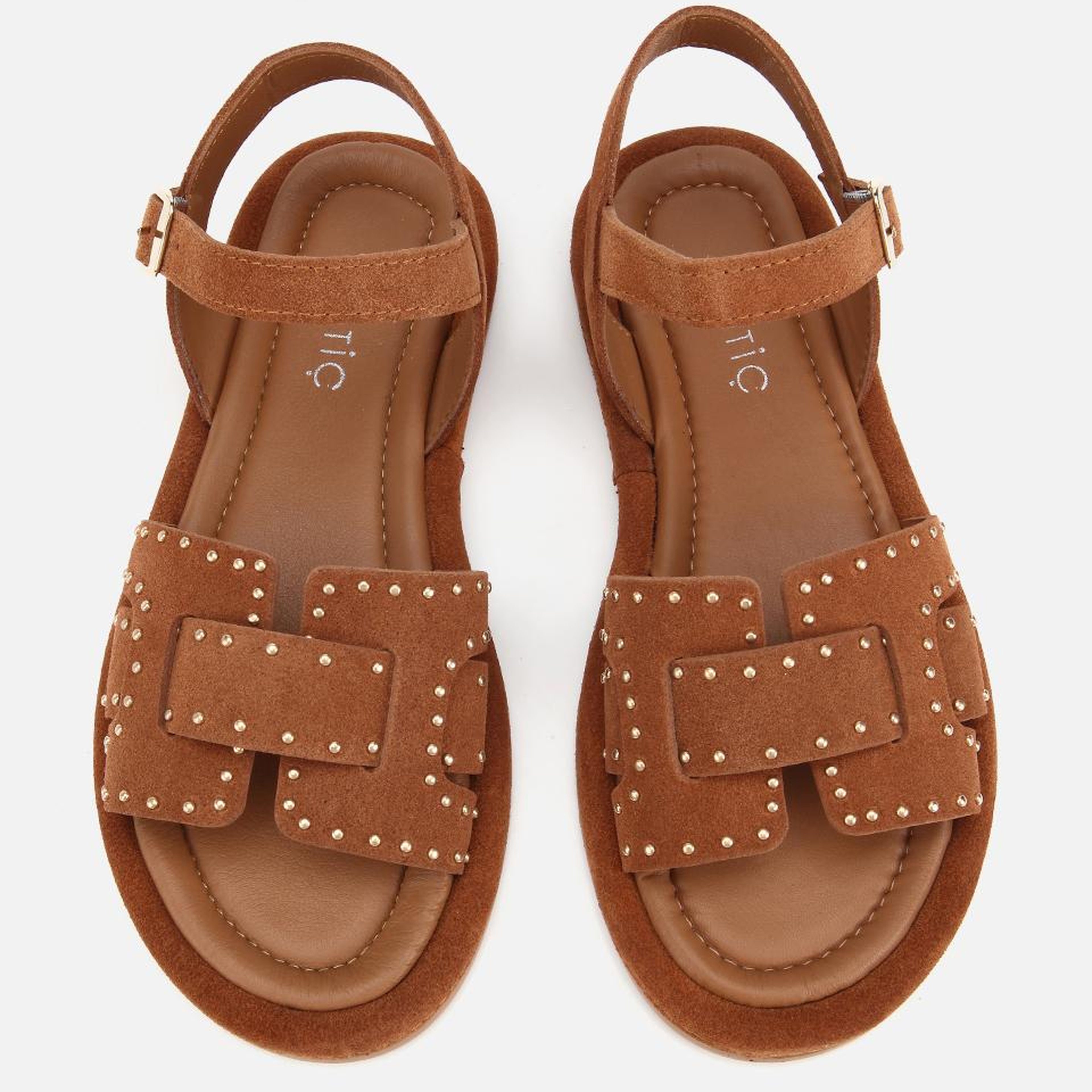 Kadın Süet Deri Taba Yumuşak Dokulu Comfort Düz Sandalet