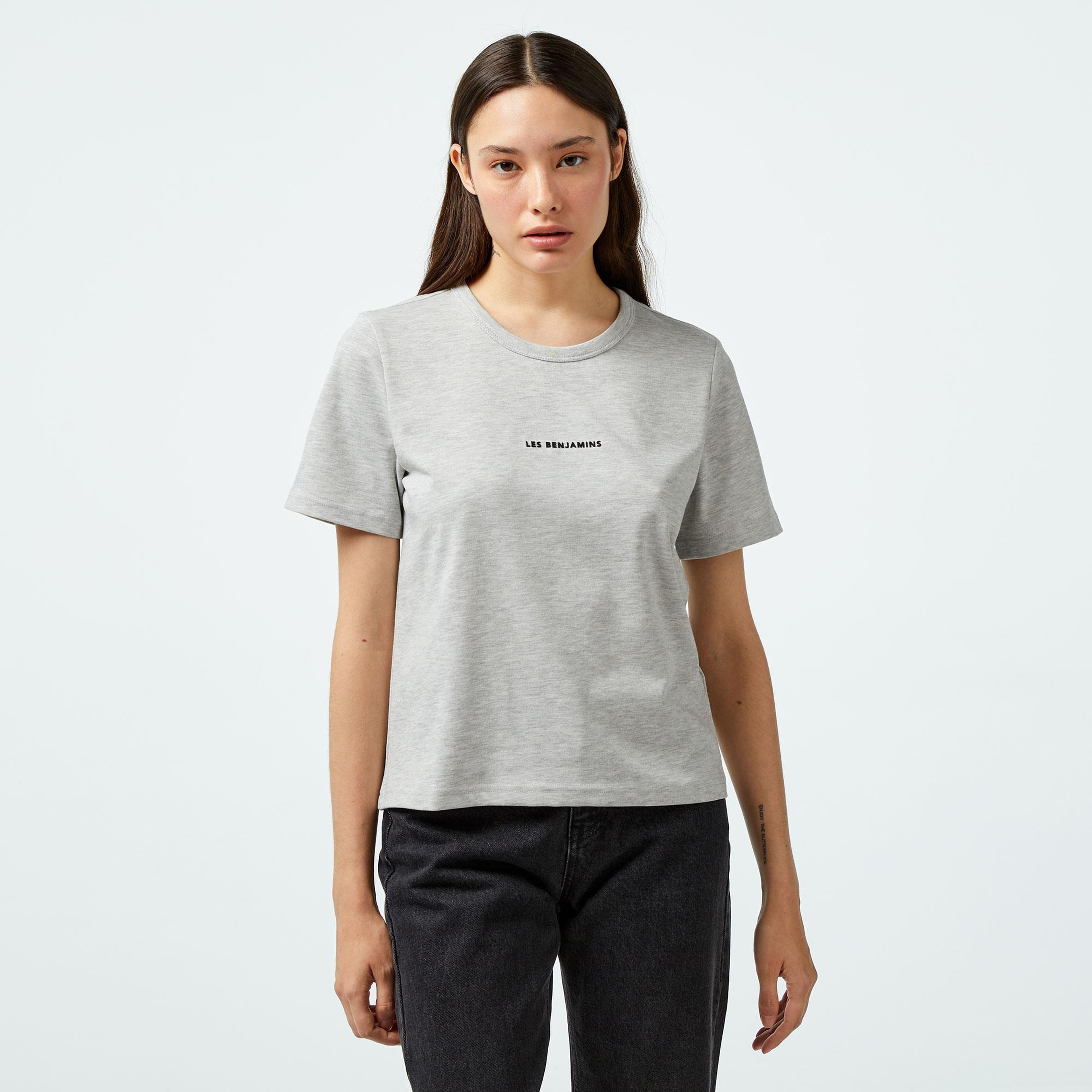 Les Benjamins 403 Kadın Gri T-Shirt