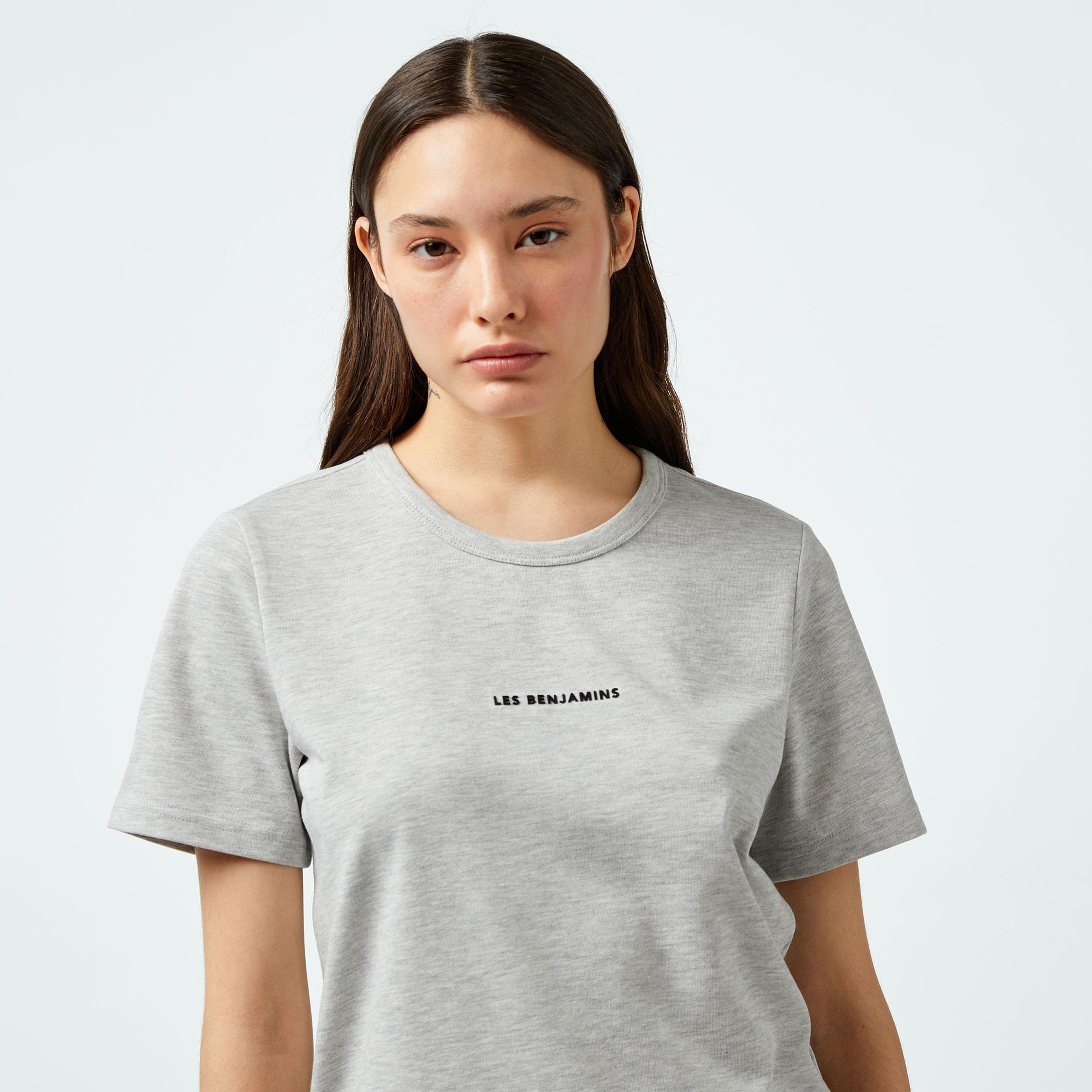 Les Benjamins 403 Kadın Gri T-Shirt