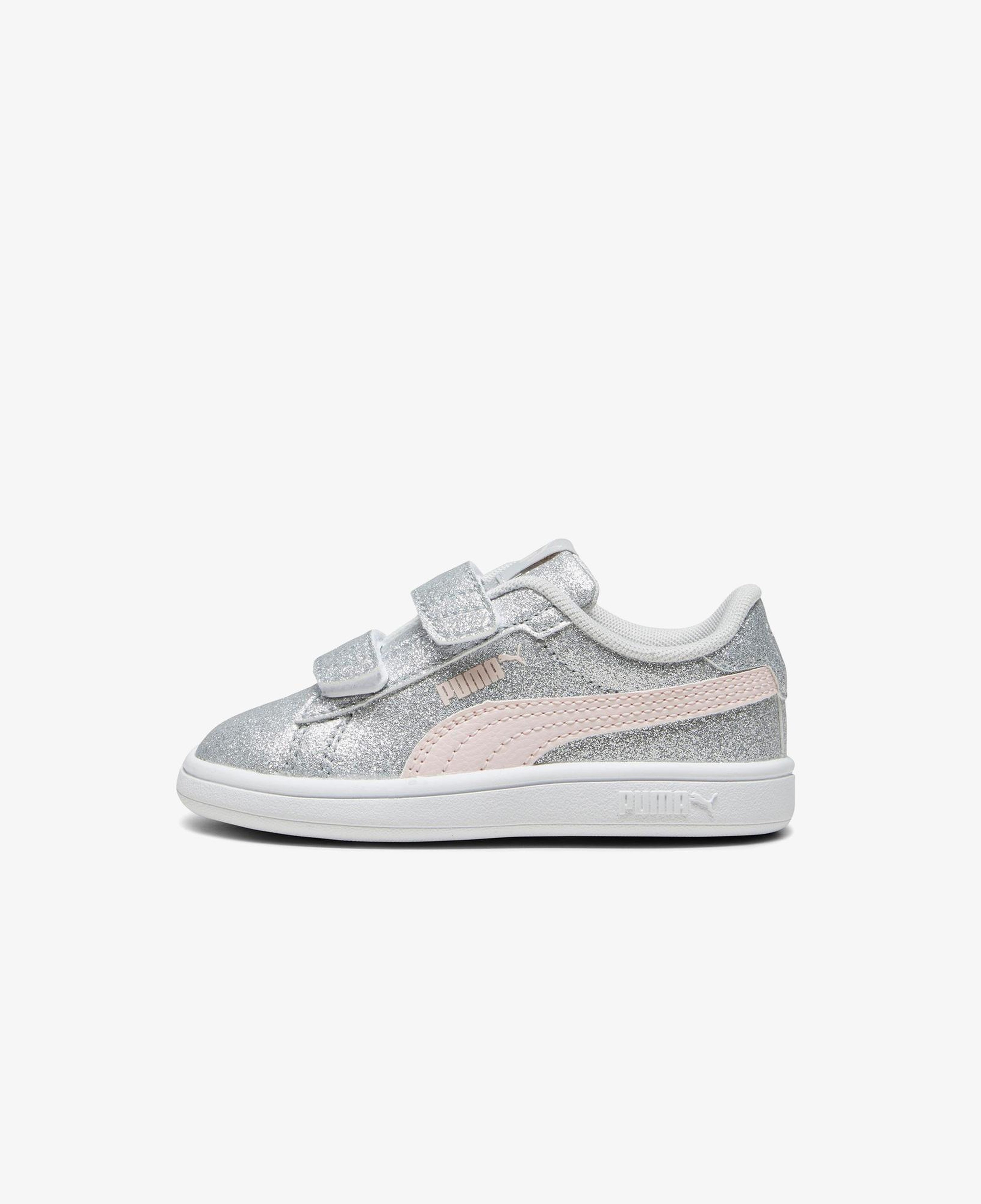 Puma Smash 3.0 Glit Glam V In Çocuk Gri Spor Ayakkabı