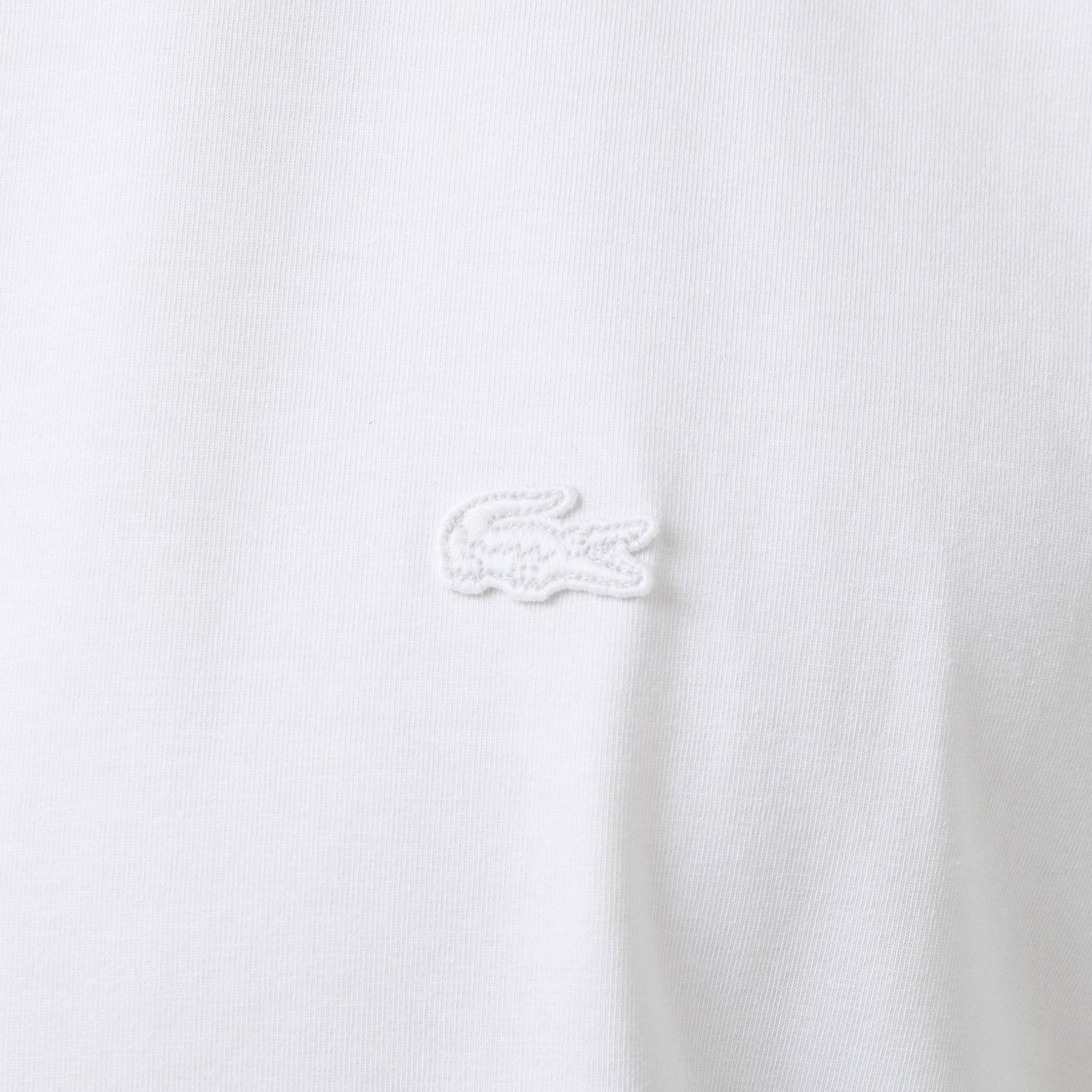 Erkek Slim Fit Bisiklet Yaka Beyaz T-Shirt