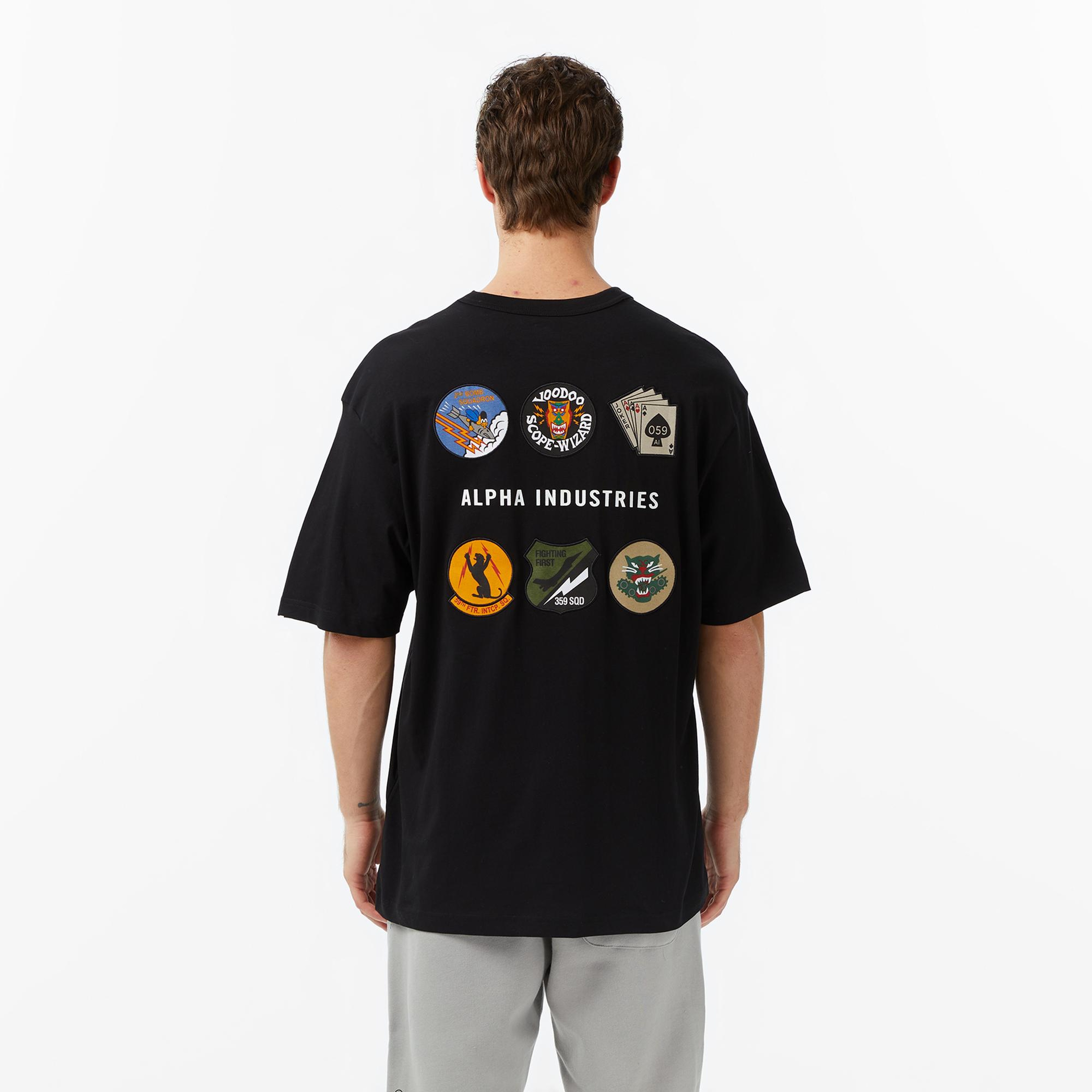 Alpha Indsutries Patched Erkek Siyah T-Shirt