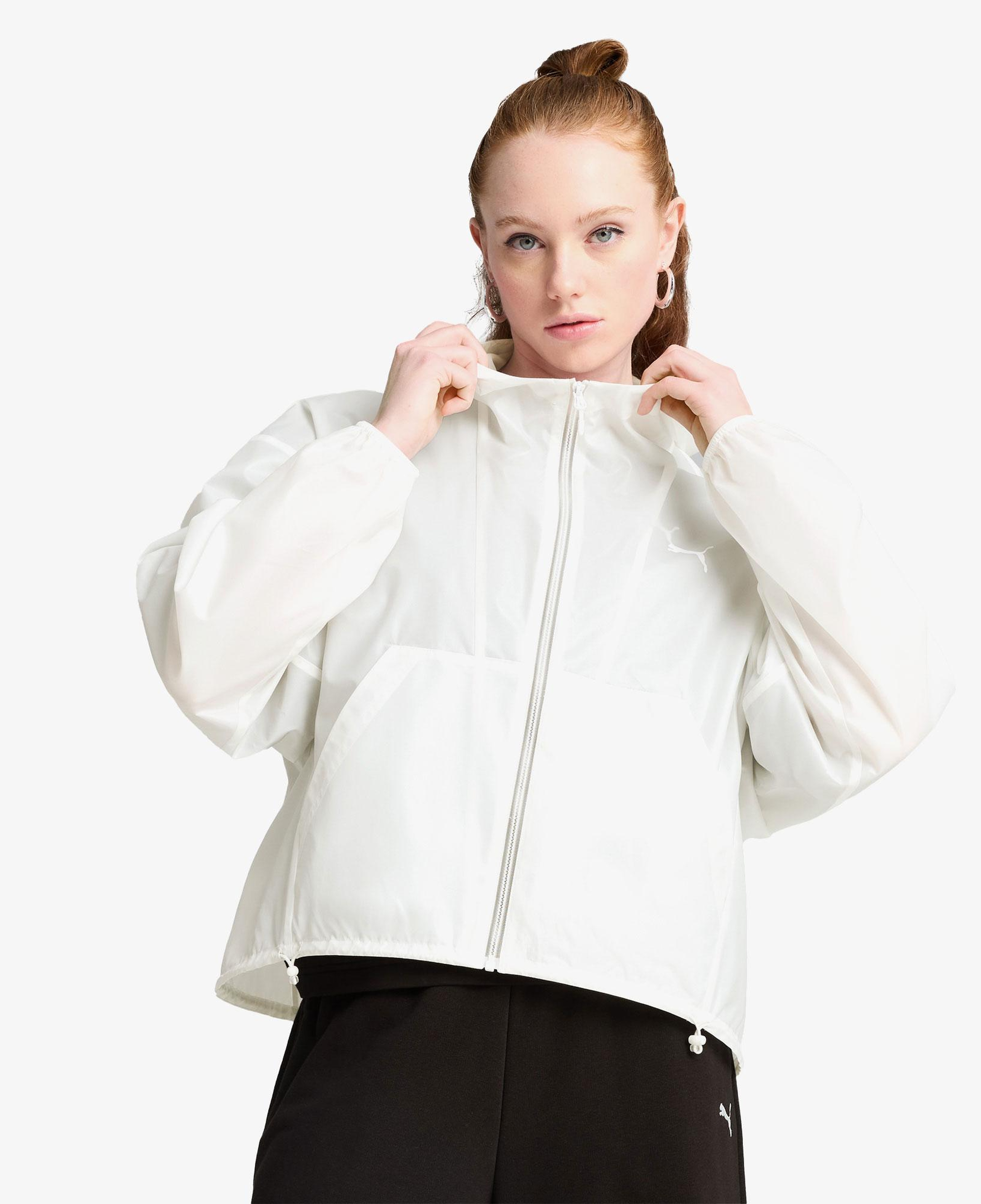 Puma Wardrobe Essentials Oversized Kadın Beyaz Rüzgarlık