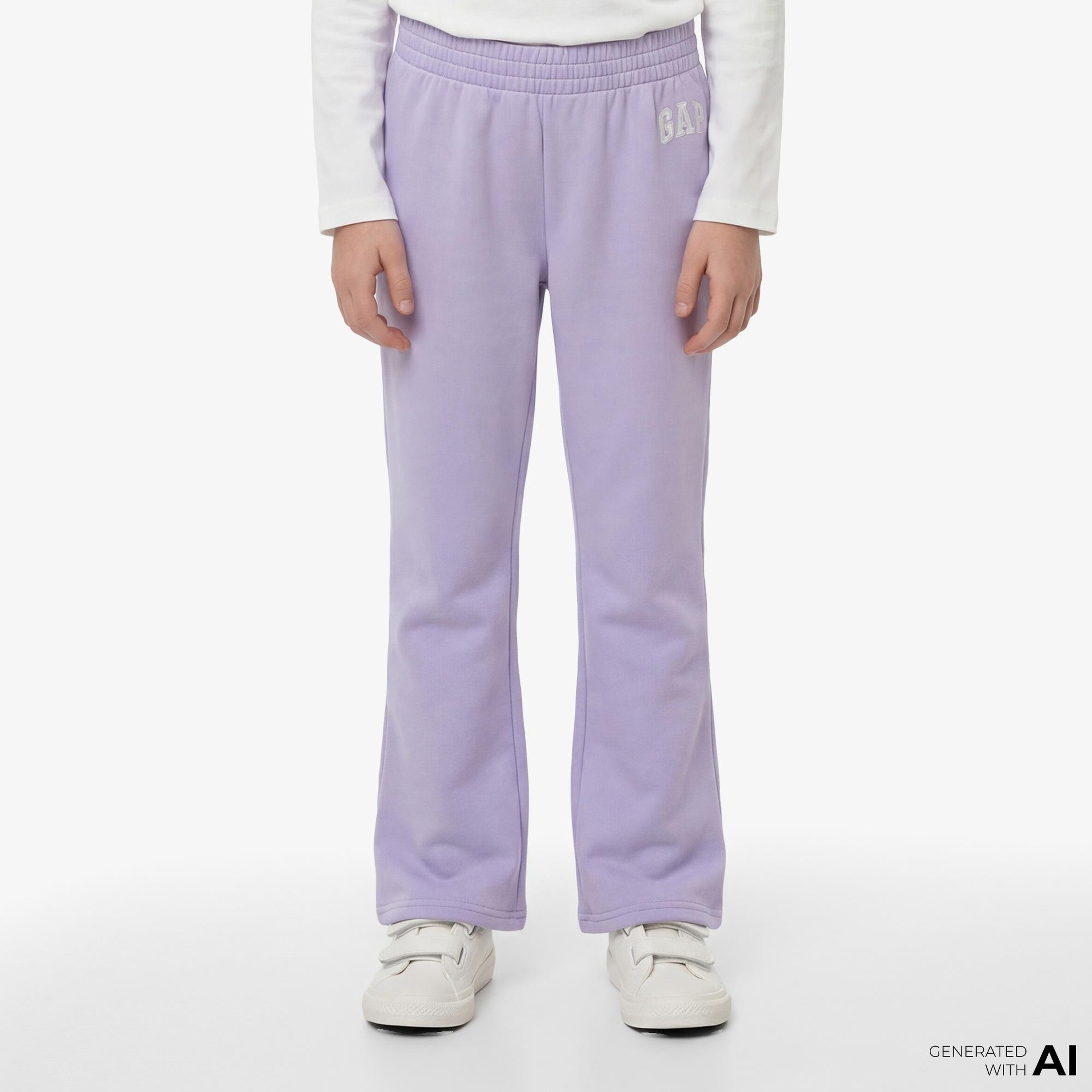 Gap V-Bootcut Logo Çocuk Mor Eşofman Altı