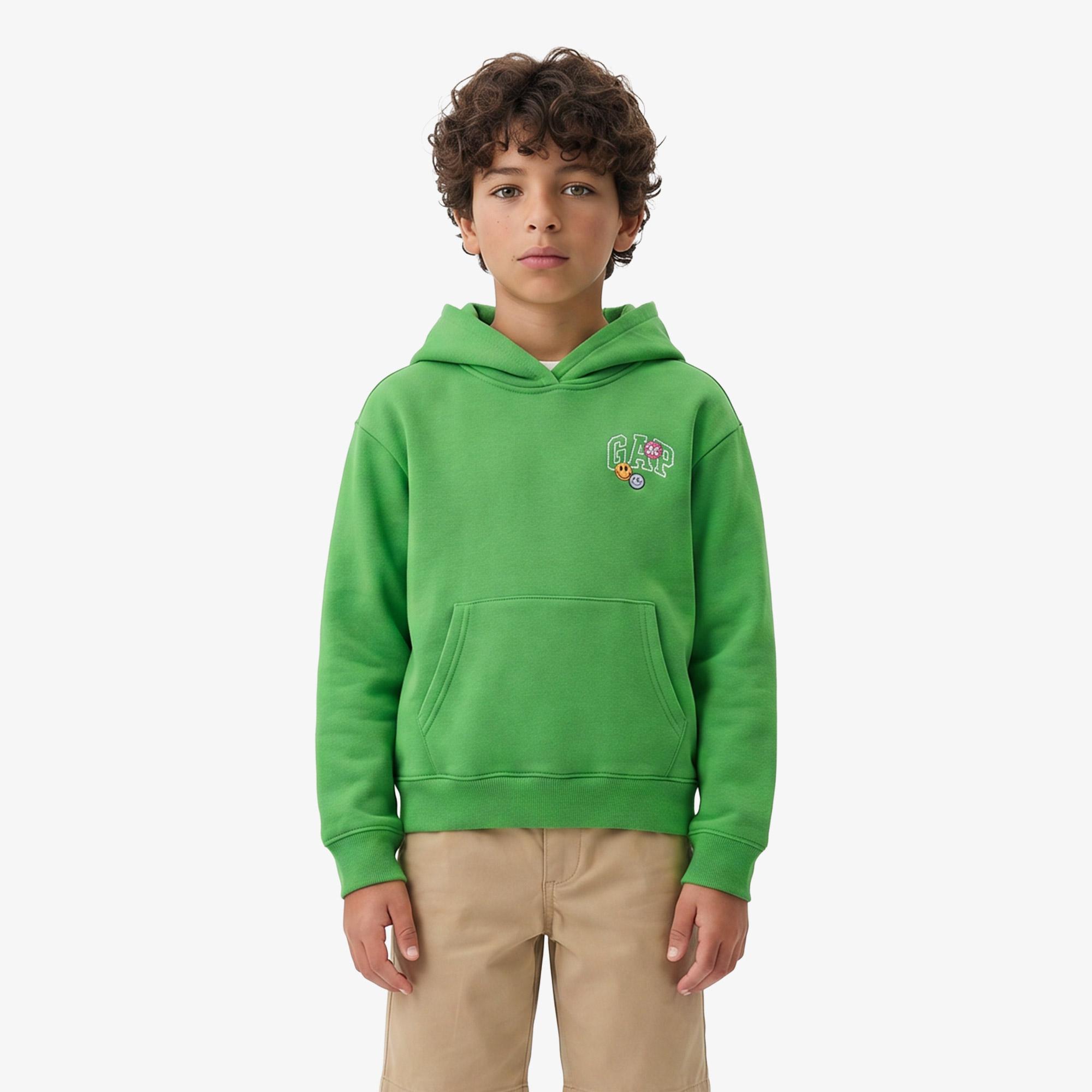 Gap Logo Pull On Çocuk Yeşil Sweatshirt