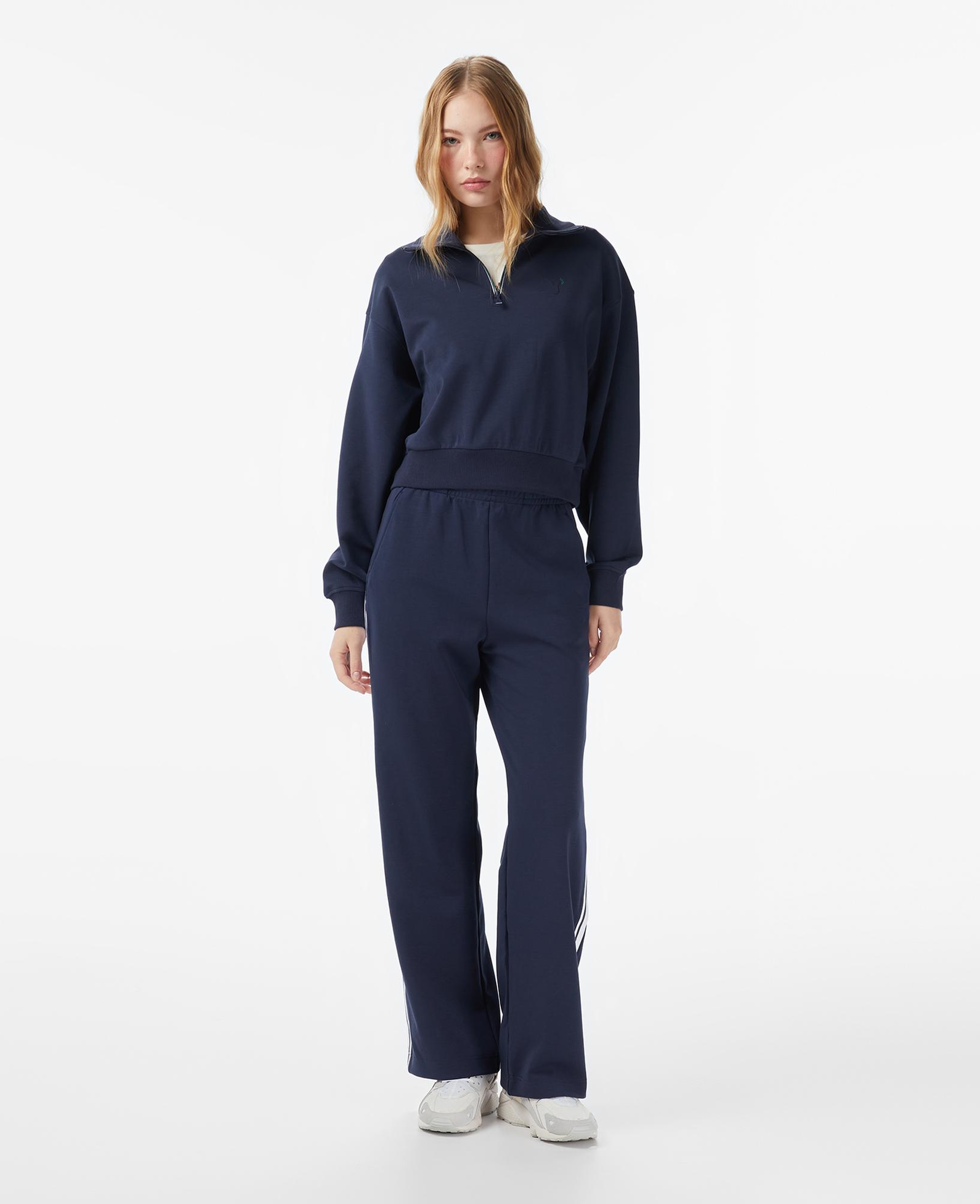 Anta Iconic Kadın Lacivert Yarım Fermuarlı Sweatshirt