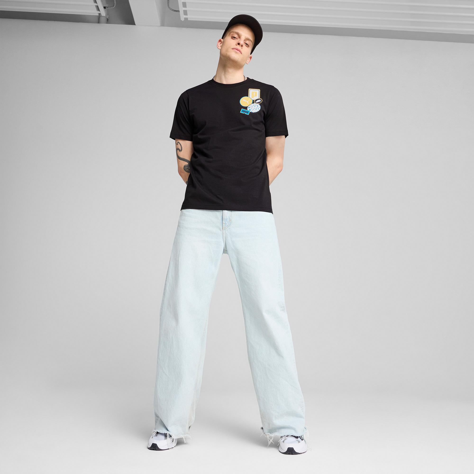 Puma Graphics icon Erkek Siyah T-Shirt