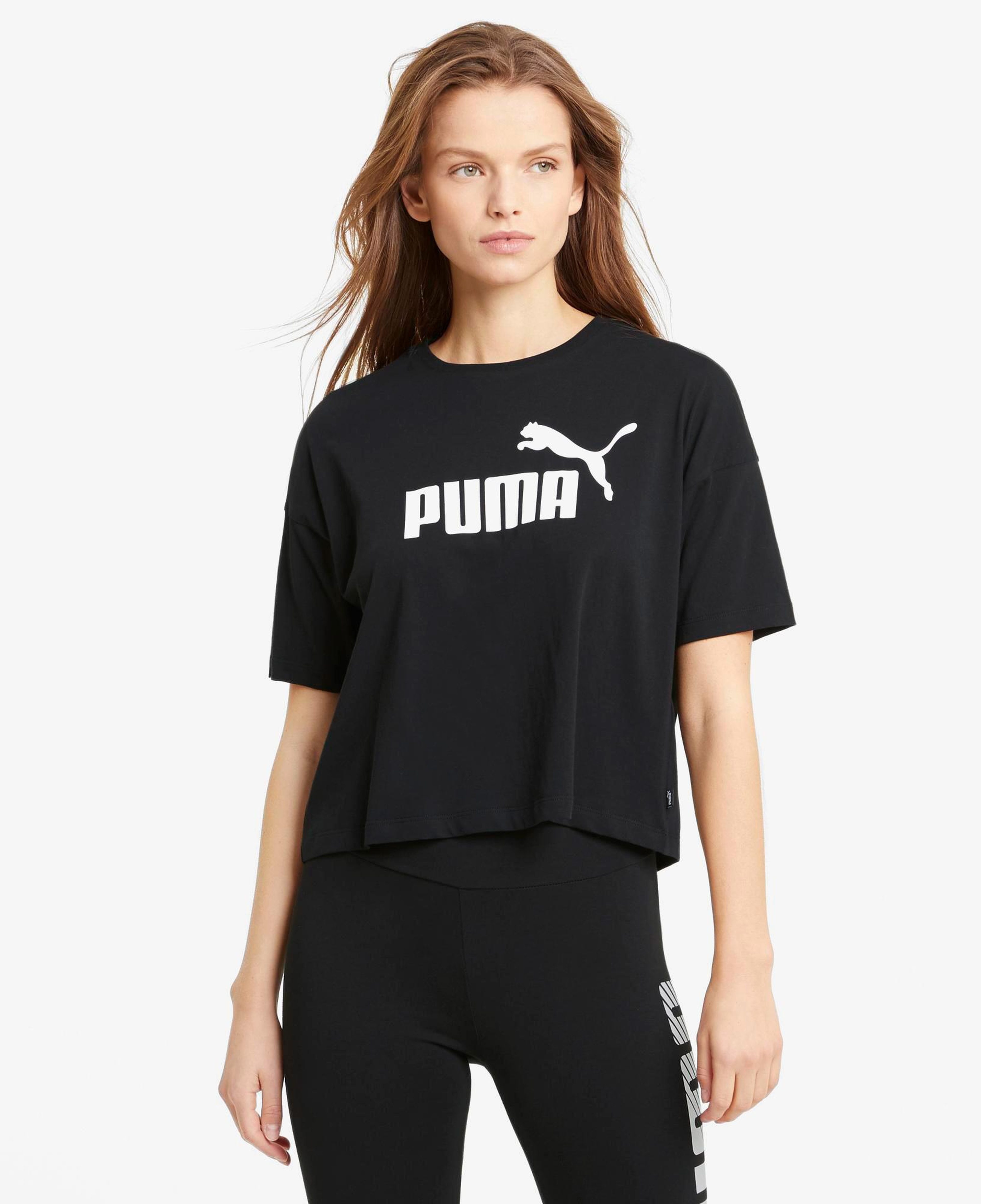 Puma Essentials Logo Kadın Siyah T-Shirt