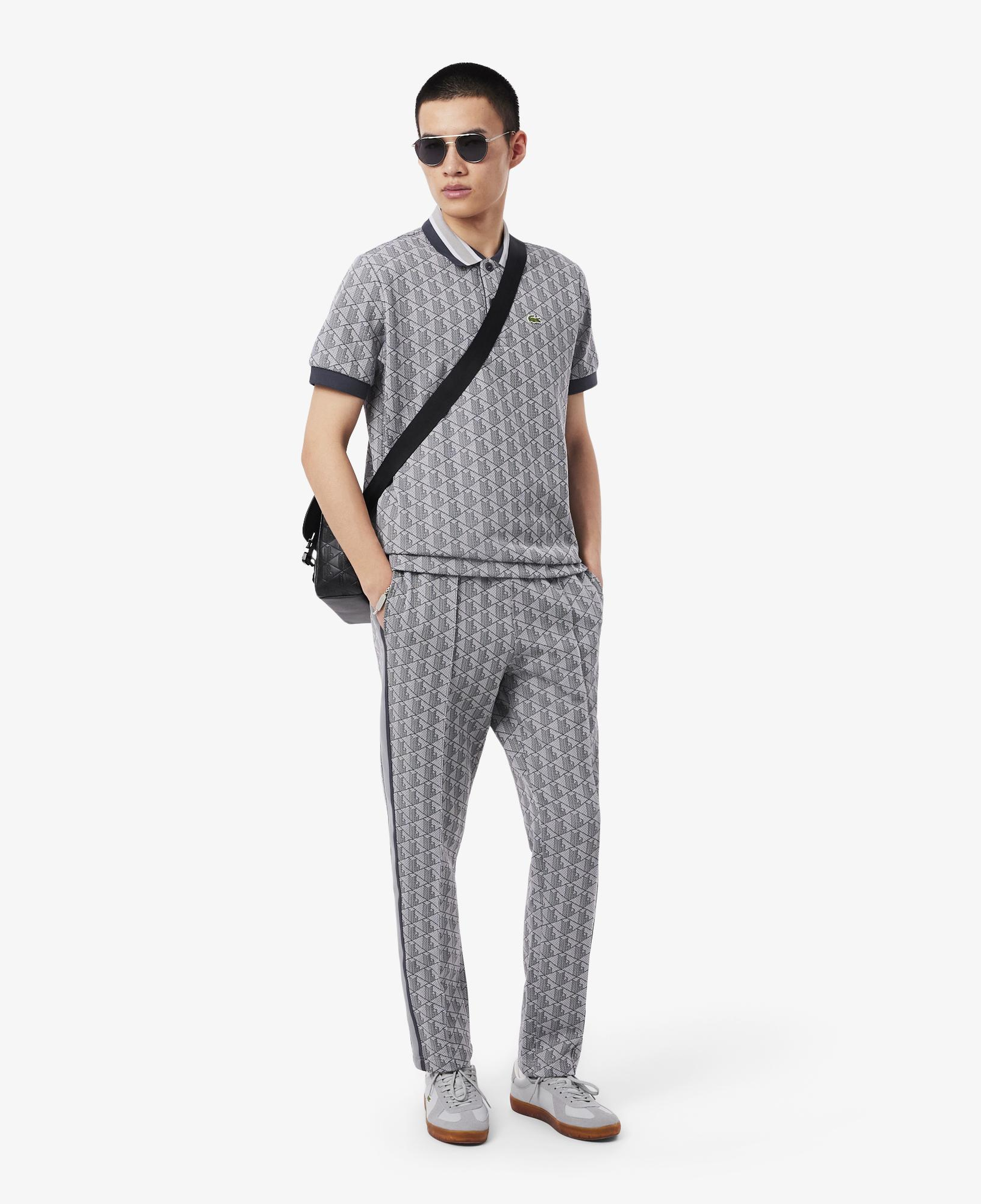 Erkek Regular Fit Monogram Gri Eşofman Altı