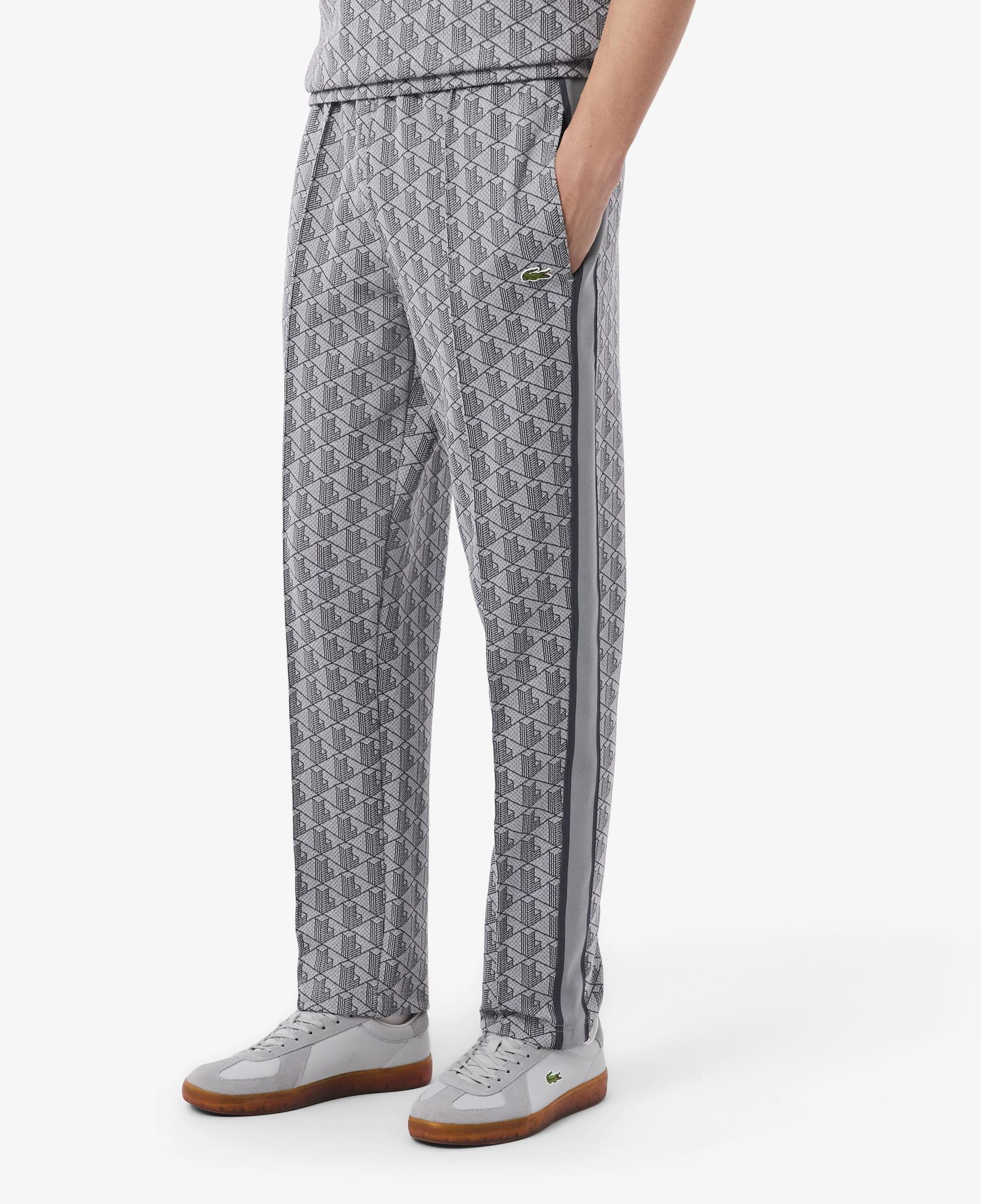 Erkek Regular Fit Monogram Gri Eşofman Altı