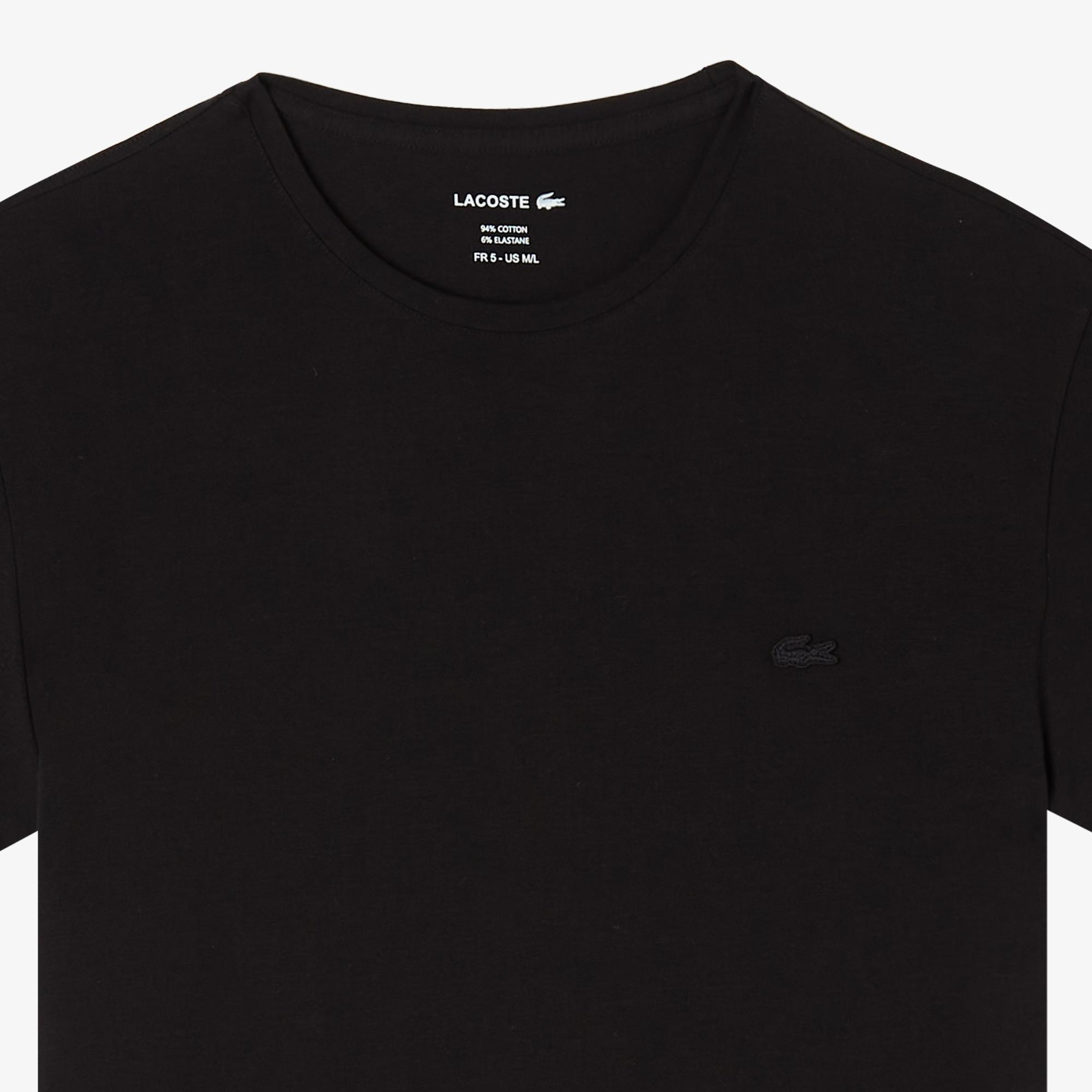 Erkek Slim Fit Bisiklet Yaka Siyah T-Shirt
