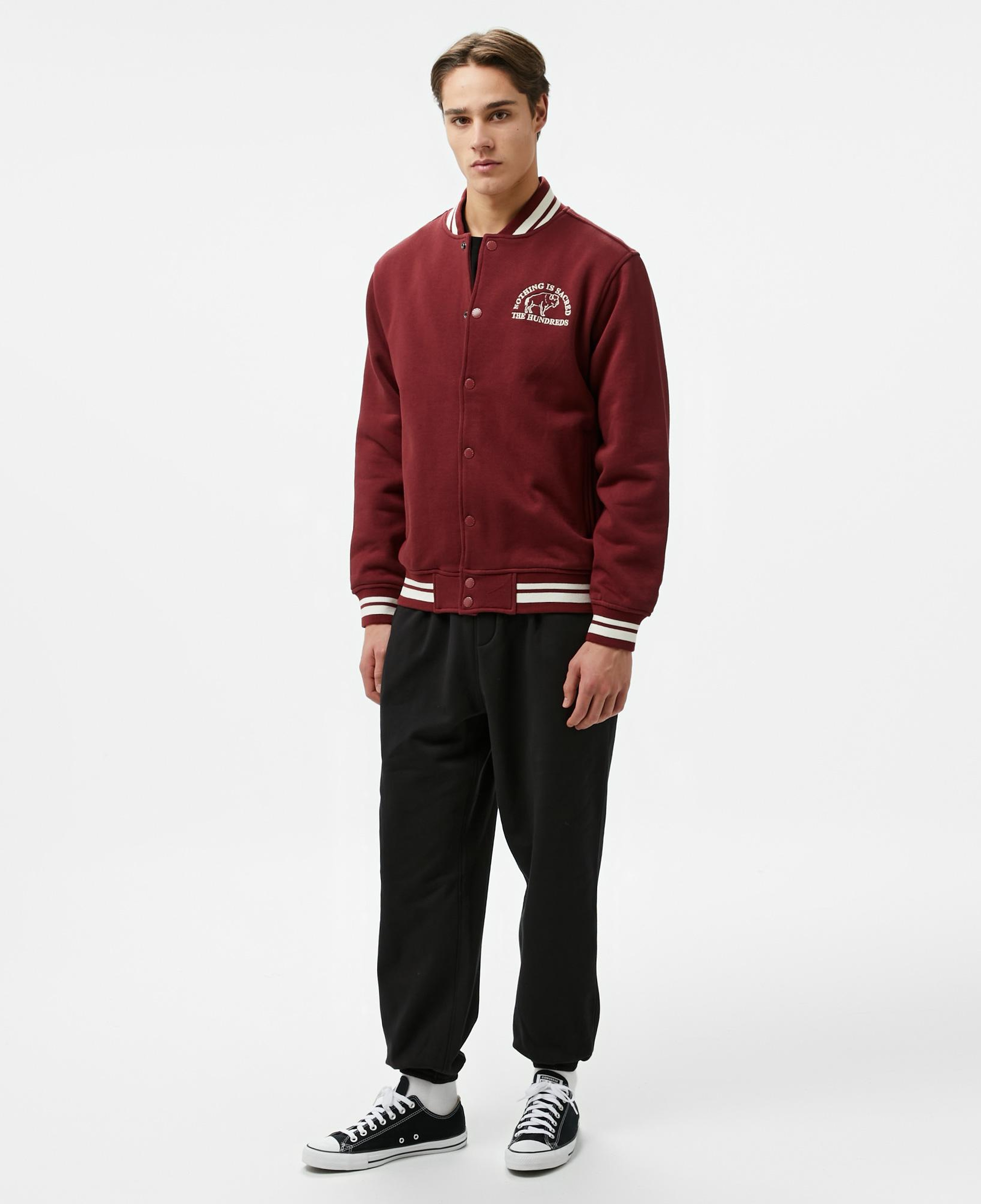 The Hundreds Team Fleece Erkek Bordo Ceket